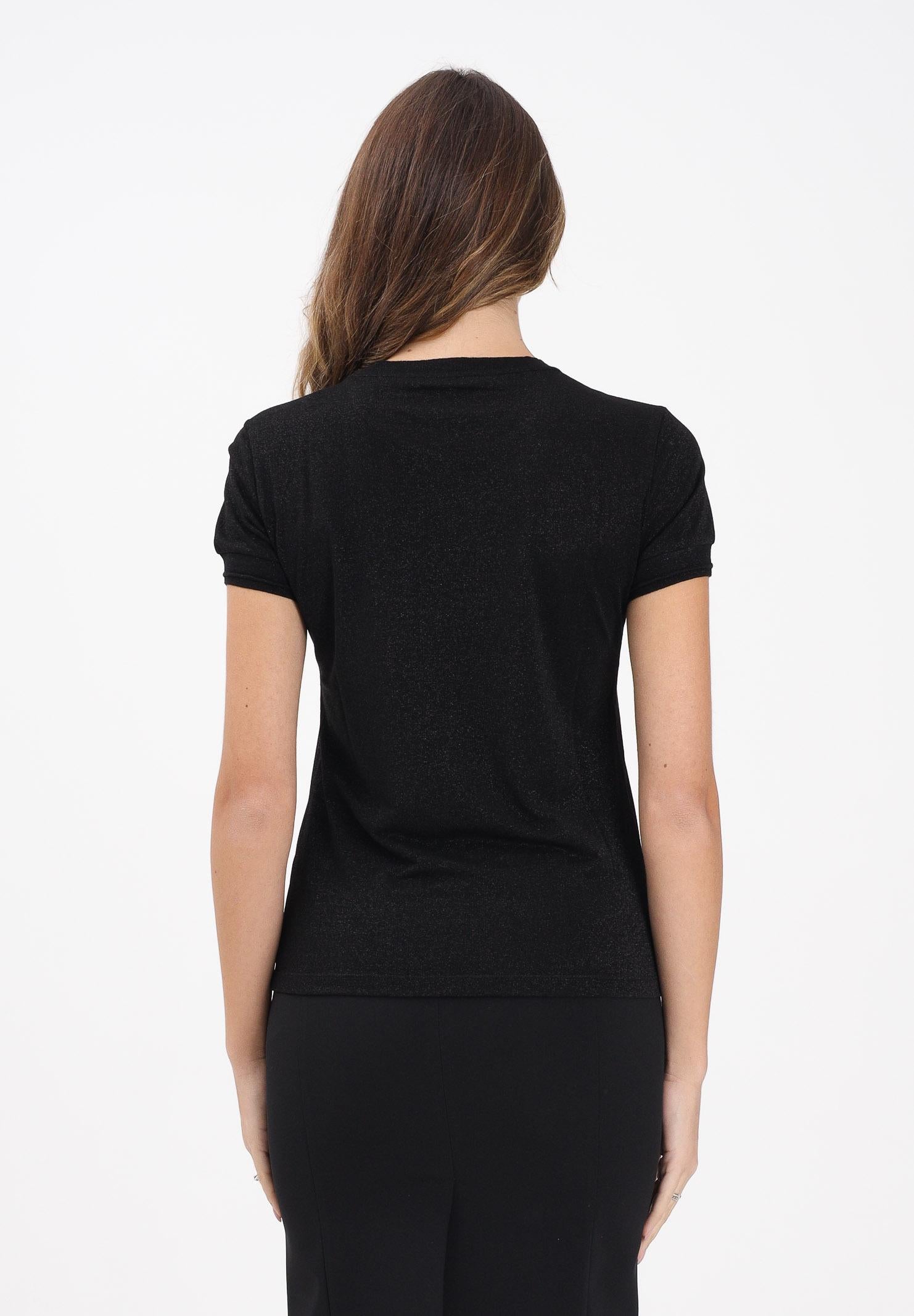 PATRIZIA PEPE Maglia a manica corta nera da donna con logo strass 8K0278K128 K250 PATRIZIA PEPE