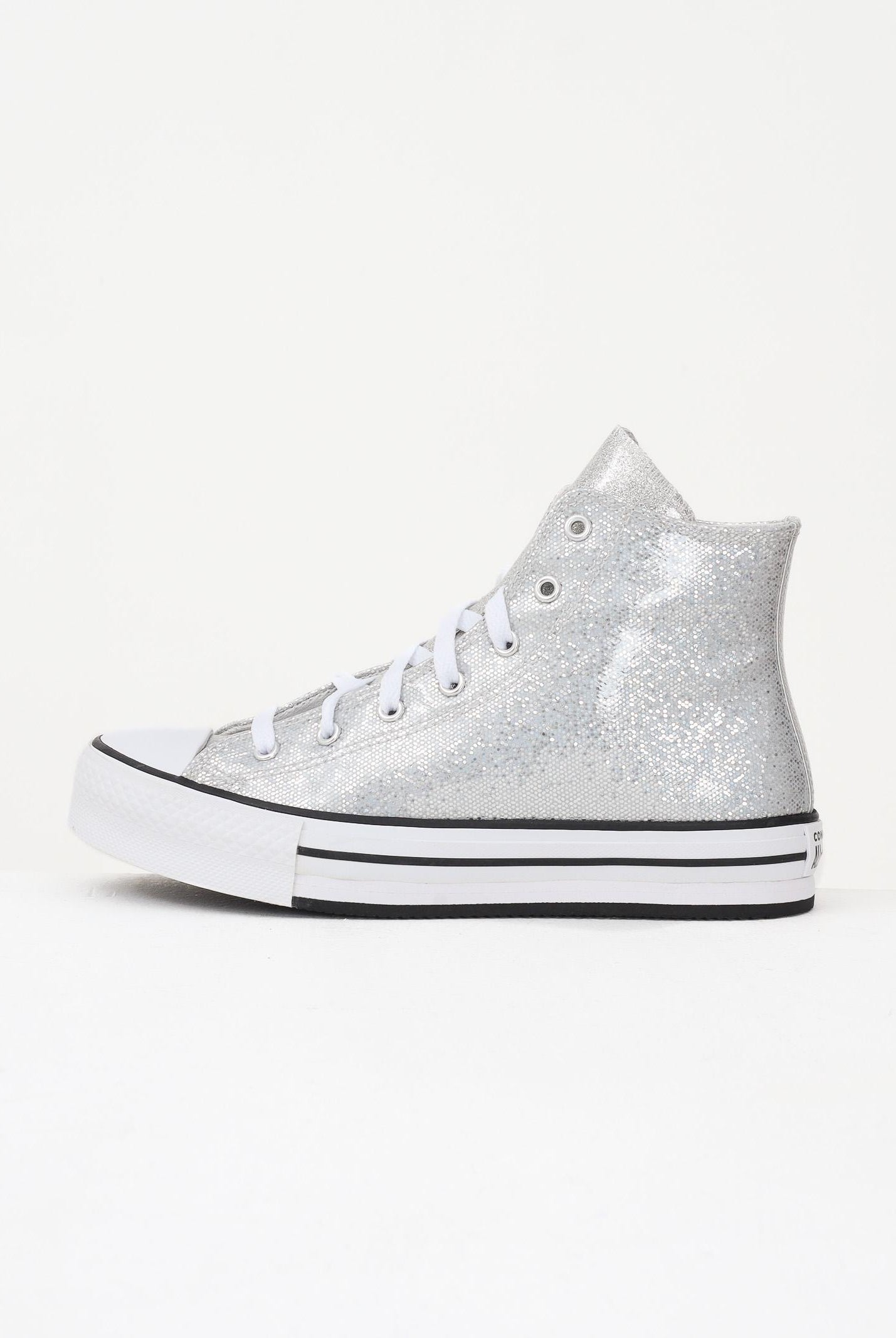 CONVERSE Sneakers Chuck Taylor All Star Lift Platform Disco Glitter argento da donna A17656C  CONVERSE