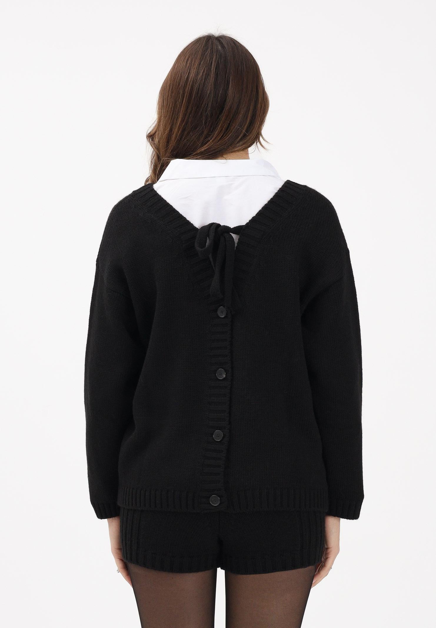 VICOLO Cardigan nero da donna con dettagli gioiello 55153F NE VICOLO