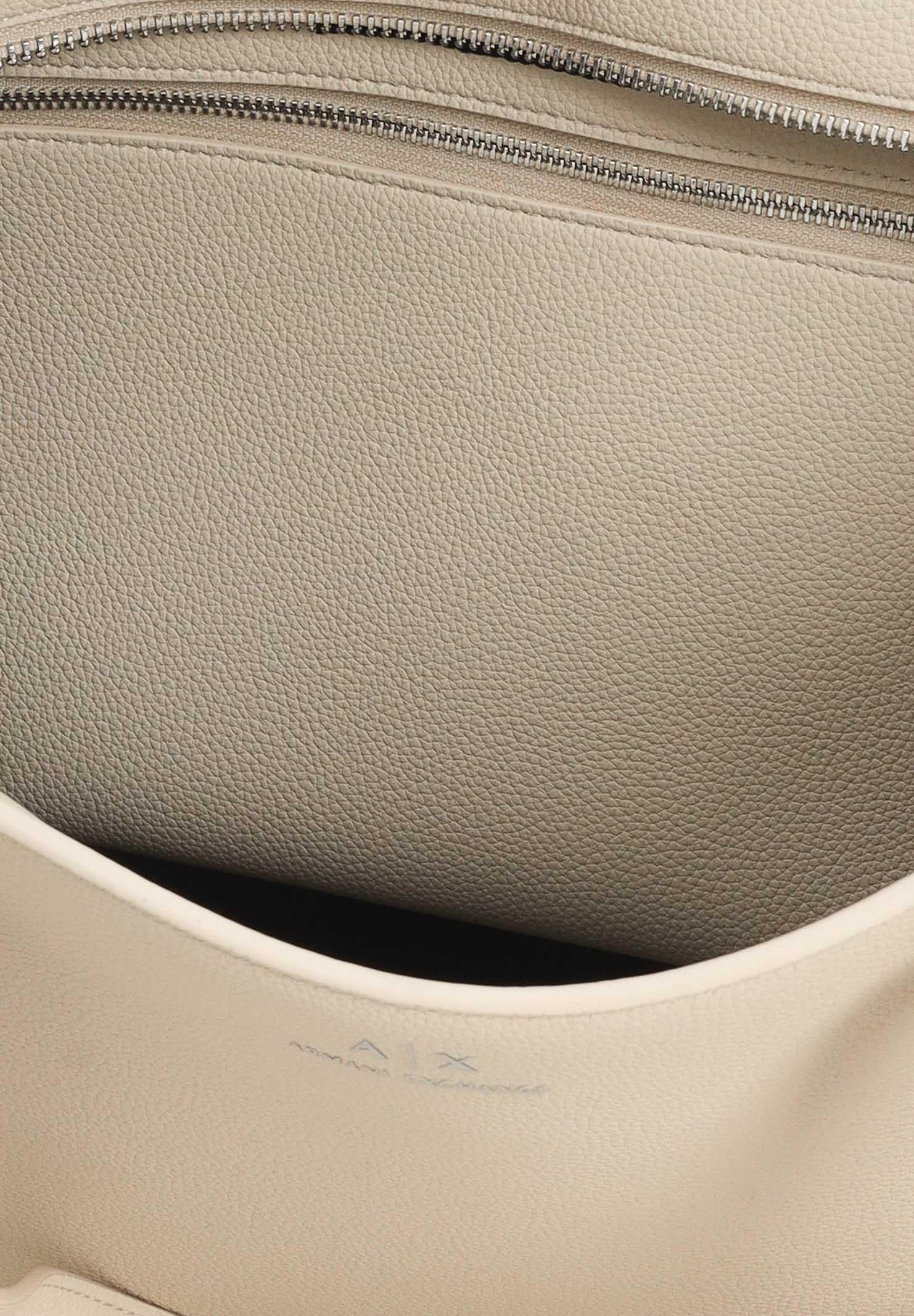 ARMANI EXCHANGE Shopper beige da donna con logo e ciondolo rimovibile AX 942930CC726 M1149 ARMANI EXCHANGE