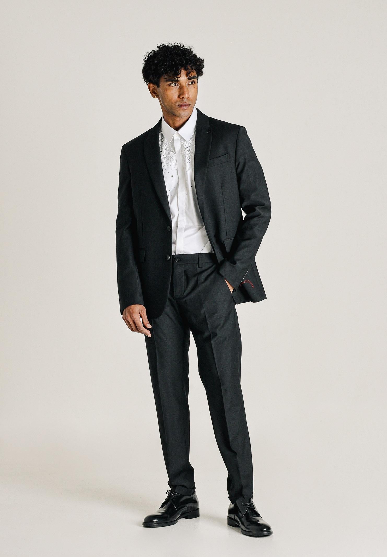 PATRIZIA PEPE Giacca monopetto nera da uomo 5S757RA1WK K102 PATRIZIA PEPE