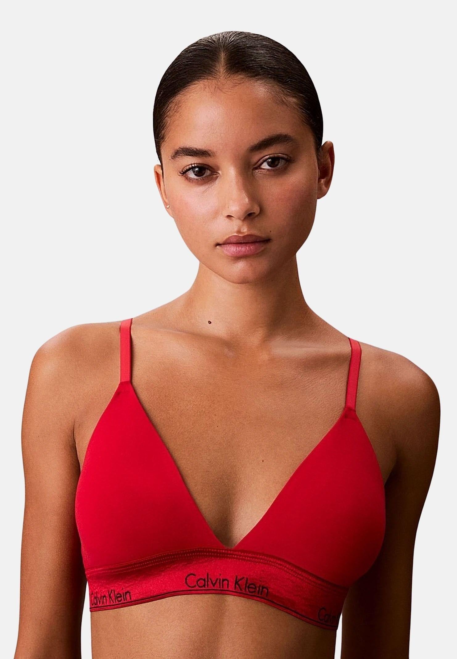 CALVIN KLEIN Bralette rossa da donna con fascia logata LV00QF8548 VMT CALVIN KLEIN