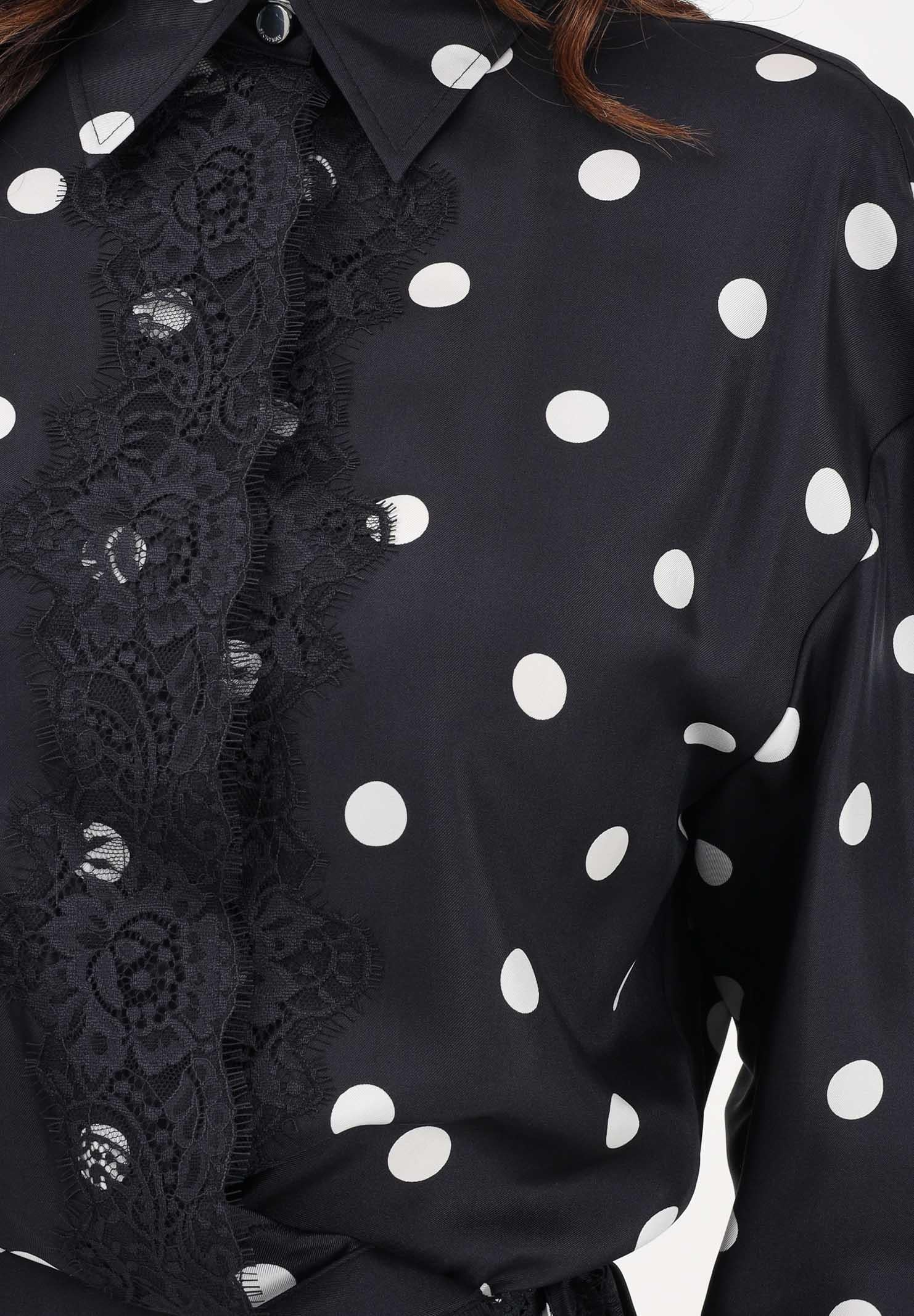 SPORTMAX Abito corto SPXBOSSO nero da donna in tessuto fluido a pois 2612221022600 003 SPORTMAX