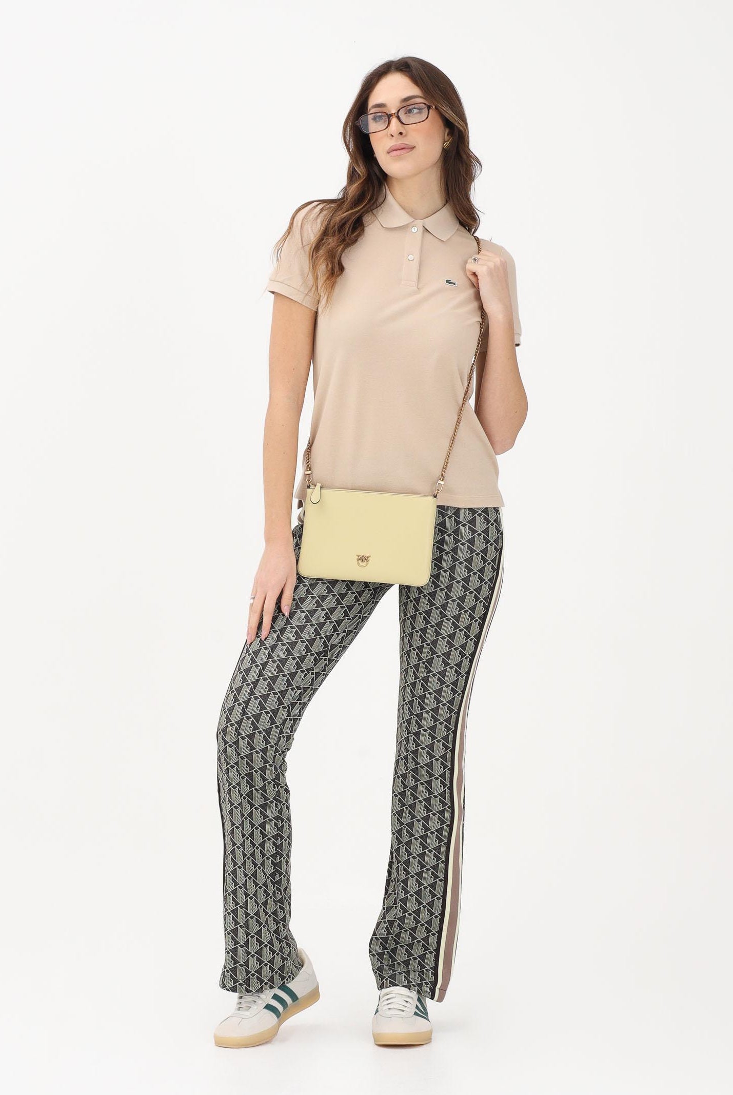 LACOSTE Pantalone sportivo verde da donna con motivo monogram XF9313 4IZ LACOSTE