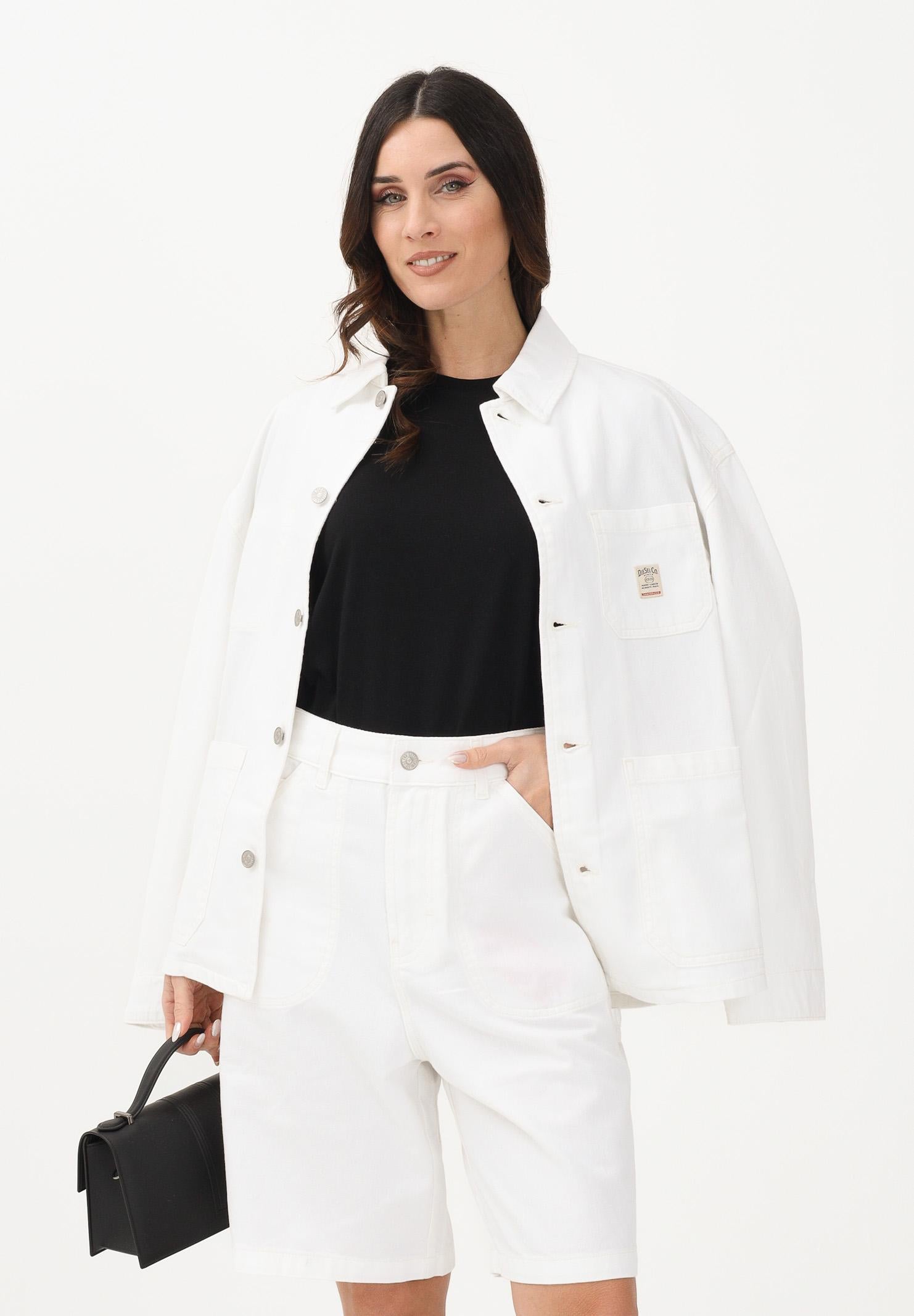 DIESEL Giubbotto di jeans bianco per donna, bambino e bambina con logo J02546KXBRZ K141 DIESEL