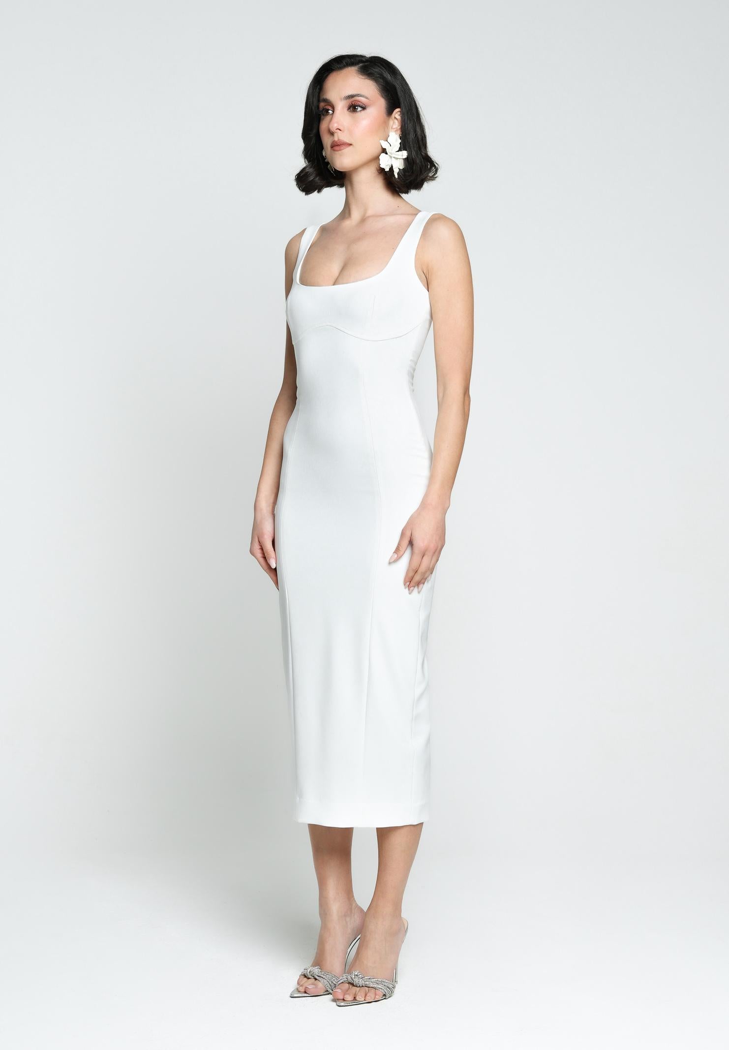 SANTAS Abito midi COTTON CANDY bianco da donna PV25011 BIANCO SANTAS