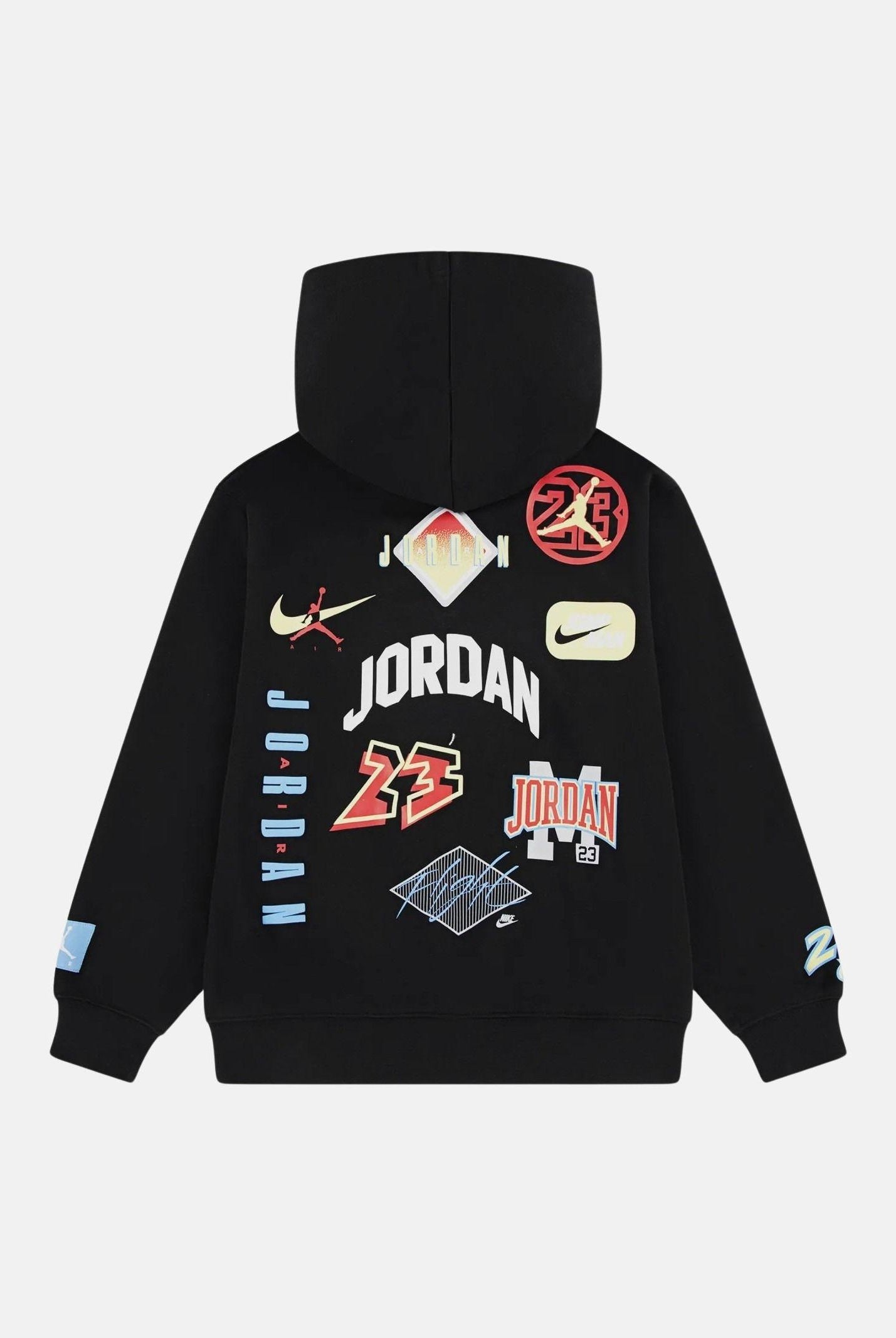 JORDAN Felpa con cappuccio MJ DYNASTY nera per bambino e bambina 95F569 023 JORDAN