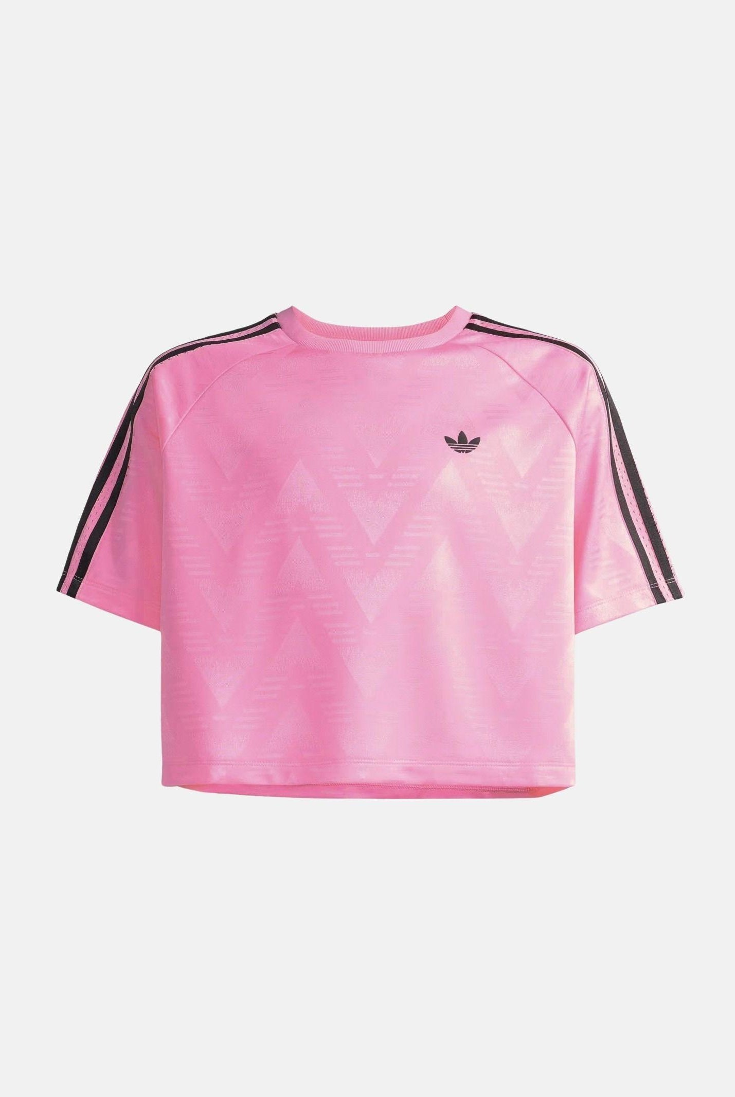 ADIDAS ORIGINALS T-shirt a manica corta Loose Boxy Jacquard rosa da bambina KD7832 . ADIDAS ORIGINALS