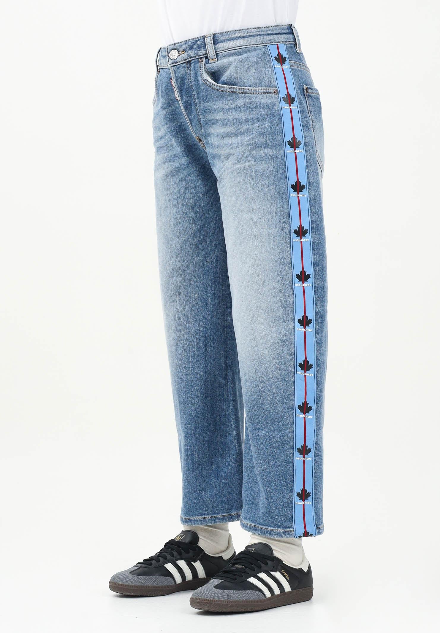 DSQUARED2 Jeans in denim per donna, ragazzi e bambini con bande logate DQ2820D0AC1 DQ01 DSQUARED2