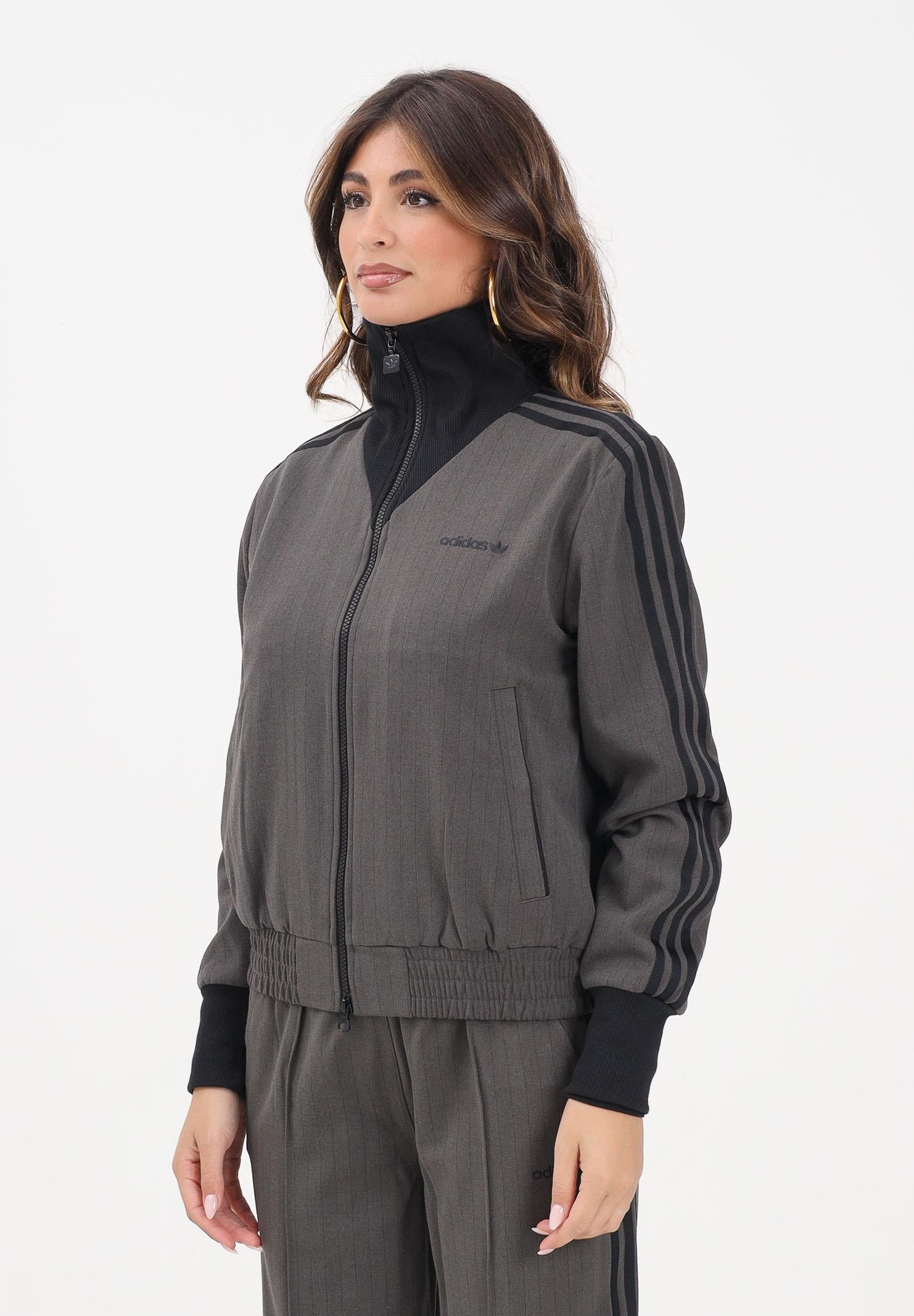 ADIDAS ORIGINALS Felpa con zip verde militare da donna JY3523 . ADIDAS ORIGINALS