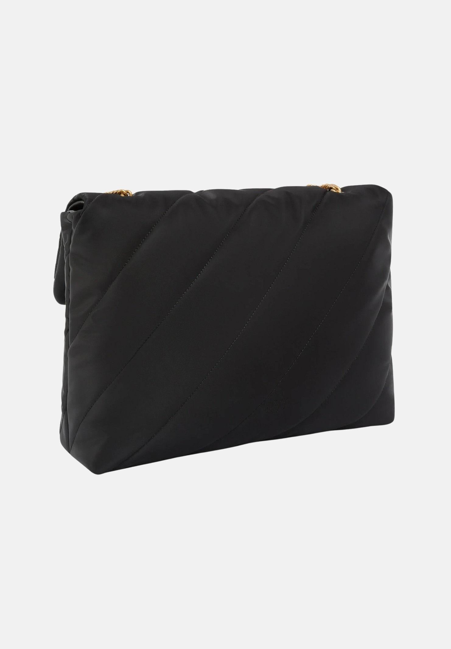 PINKO Shopper Extra Love Bag Puff nera da donna 103347A358 Z99Q PINKO