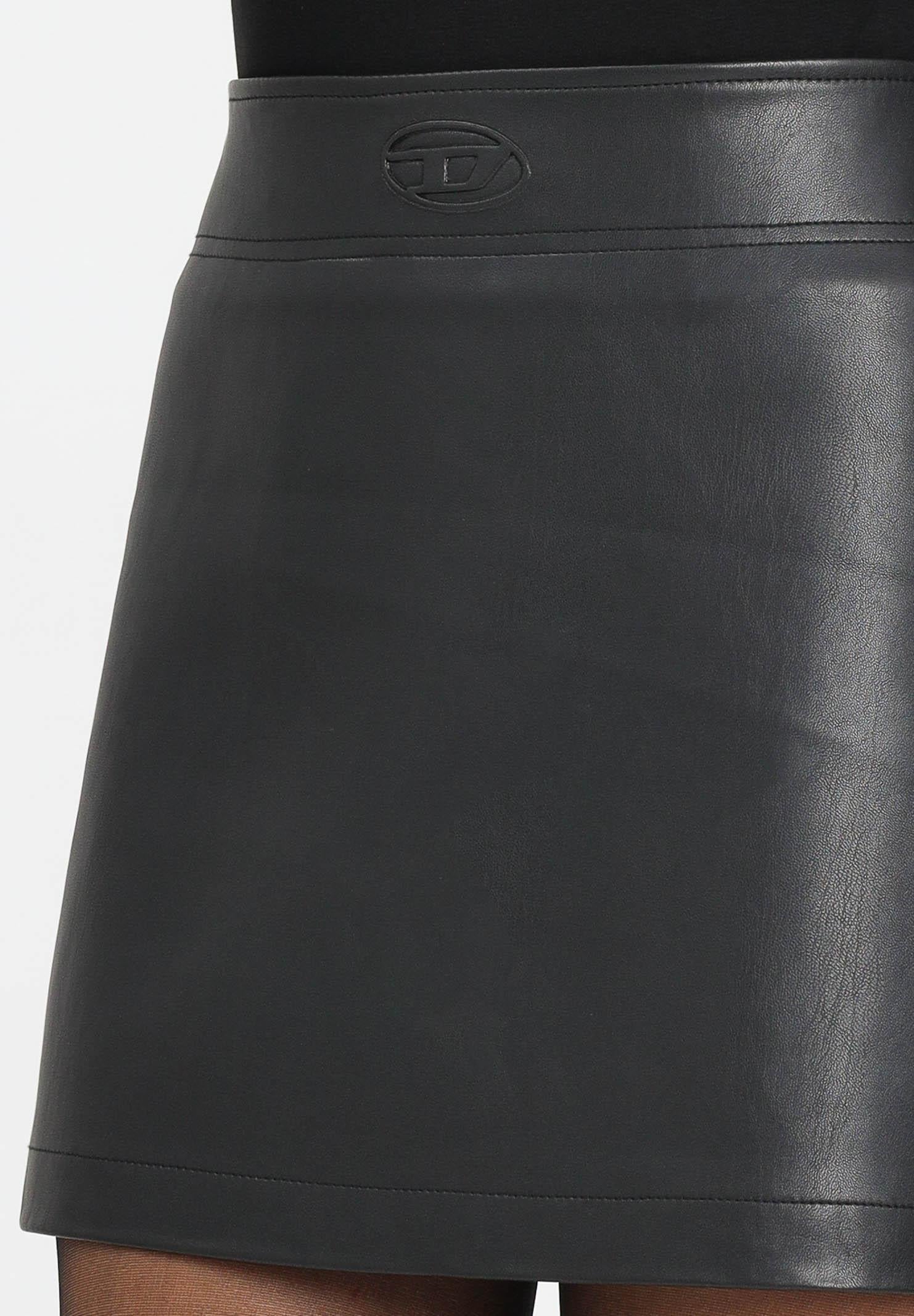 DIESEL Gonna corta nera per donna e ragazze in tessuto spalmato J02367KXB9D K900 DIESEL