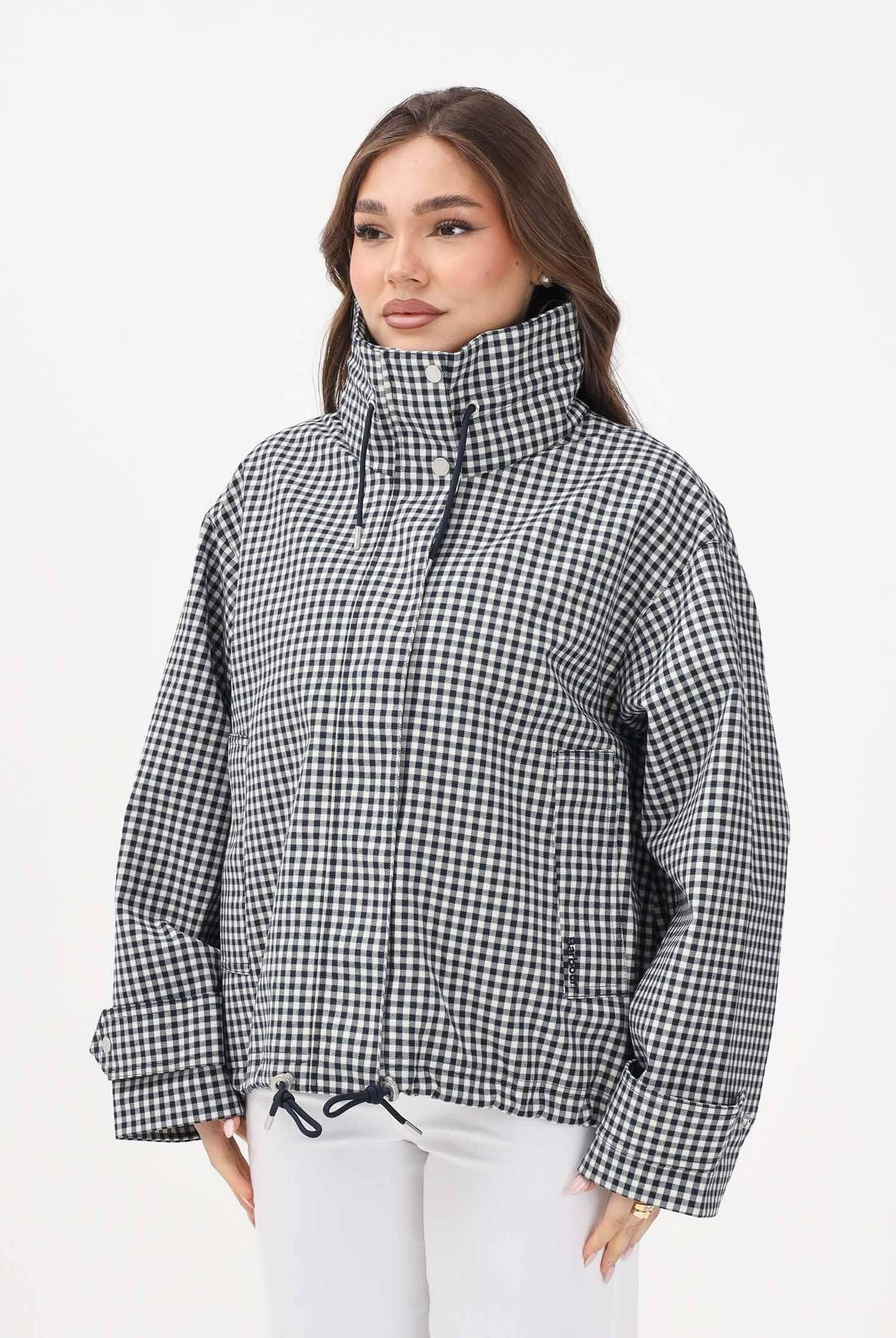 BARBOUR Piumino Bronwyn a quadretti bianco e blu da donna 261-LSP0320 NY71 BARBOUR