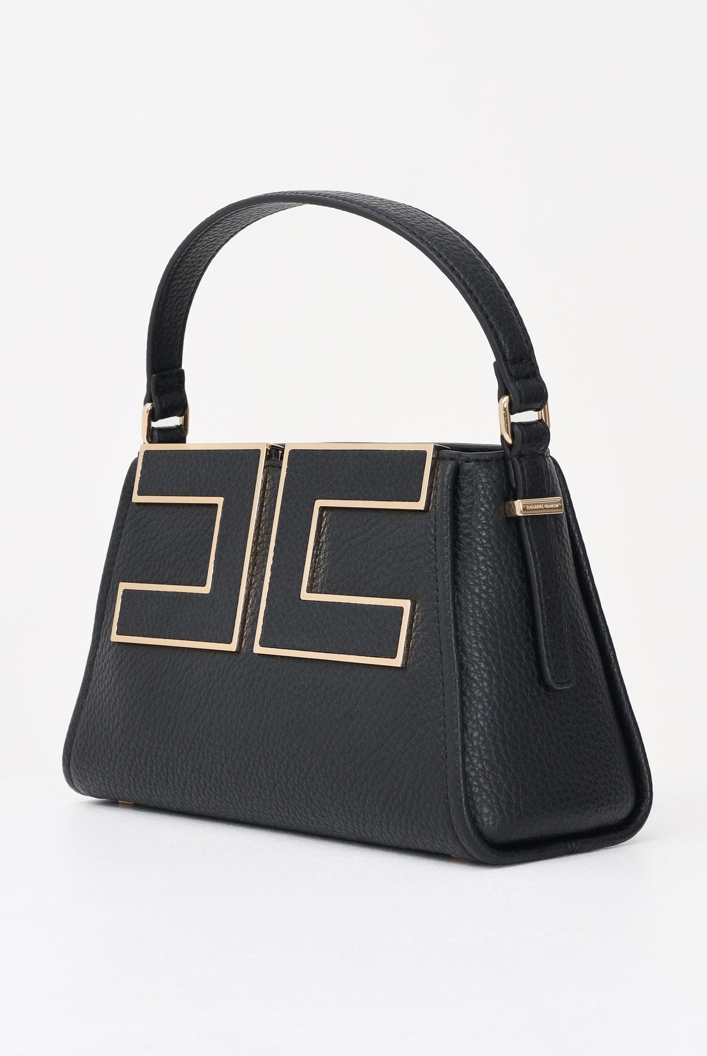 ELISABETTA FRANCHI Borsa a spalla nera da donna con logo BS36A56E2 110 ELISABETTA FRANCHI