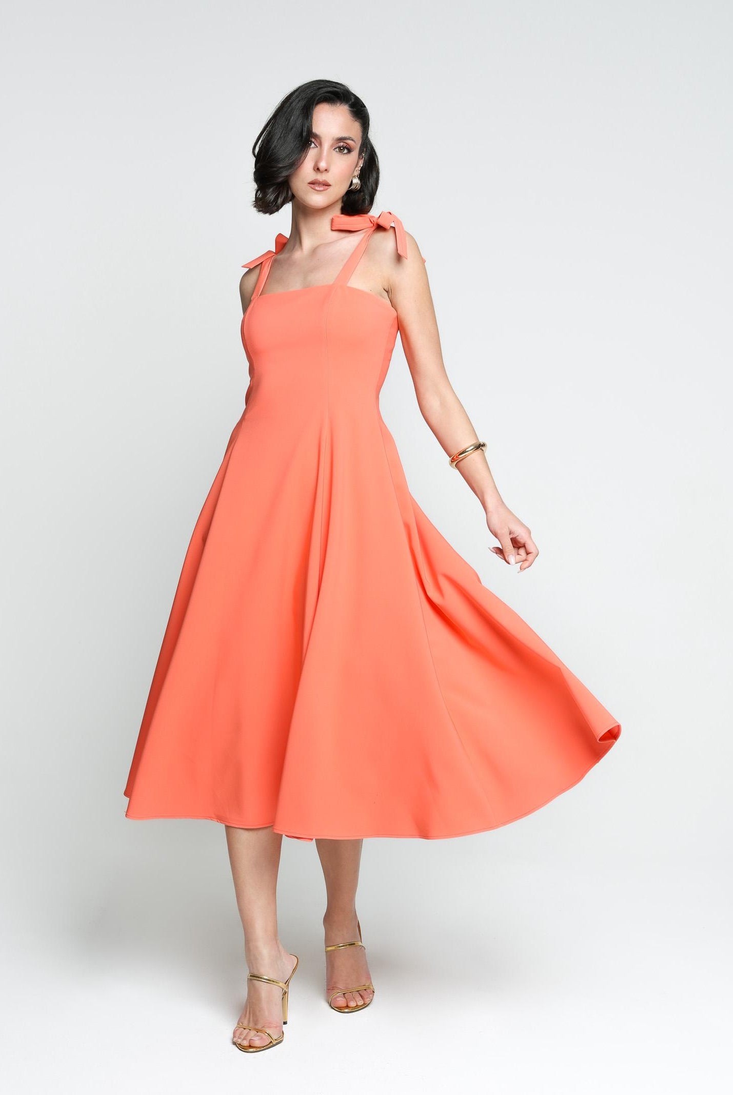 SANTAS Abito midi MEDELEINE corallo da donna PV2508 CORALLO SANTAS