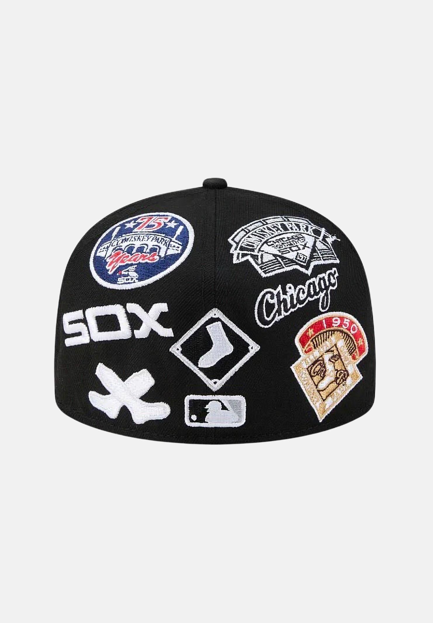 NEW ERA Cappello con visiera Chicago White Sox MLB All Over Team 59FIFTY nero per uomo e donna 60803359 . NEW ERA