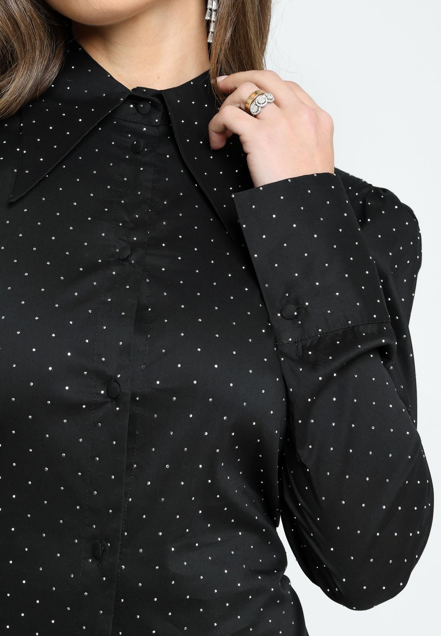SANTAS Camicia a manica lunga CRèME BRULèE nera da donna PV2506 NERO SANTAS