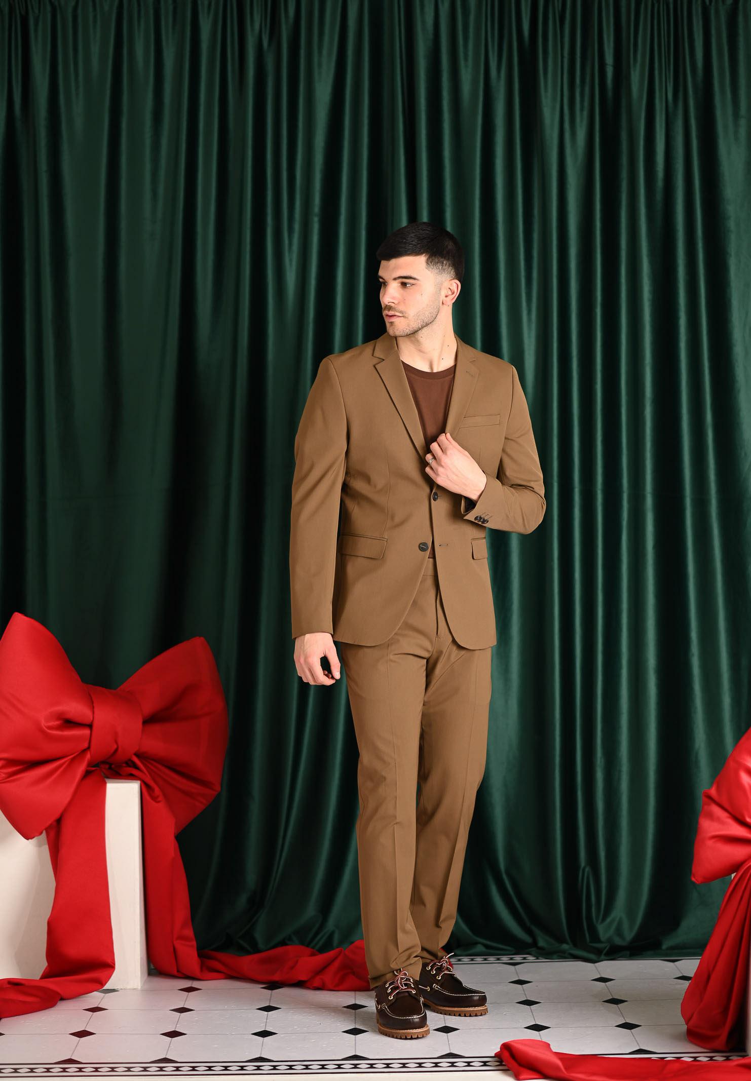 SELECTED HOMME Giacca monopetto marrone da uomo 16087824 Ermine SELECTED HOMME