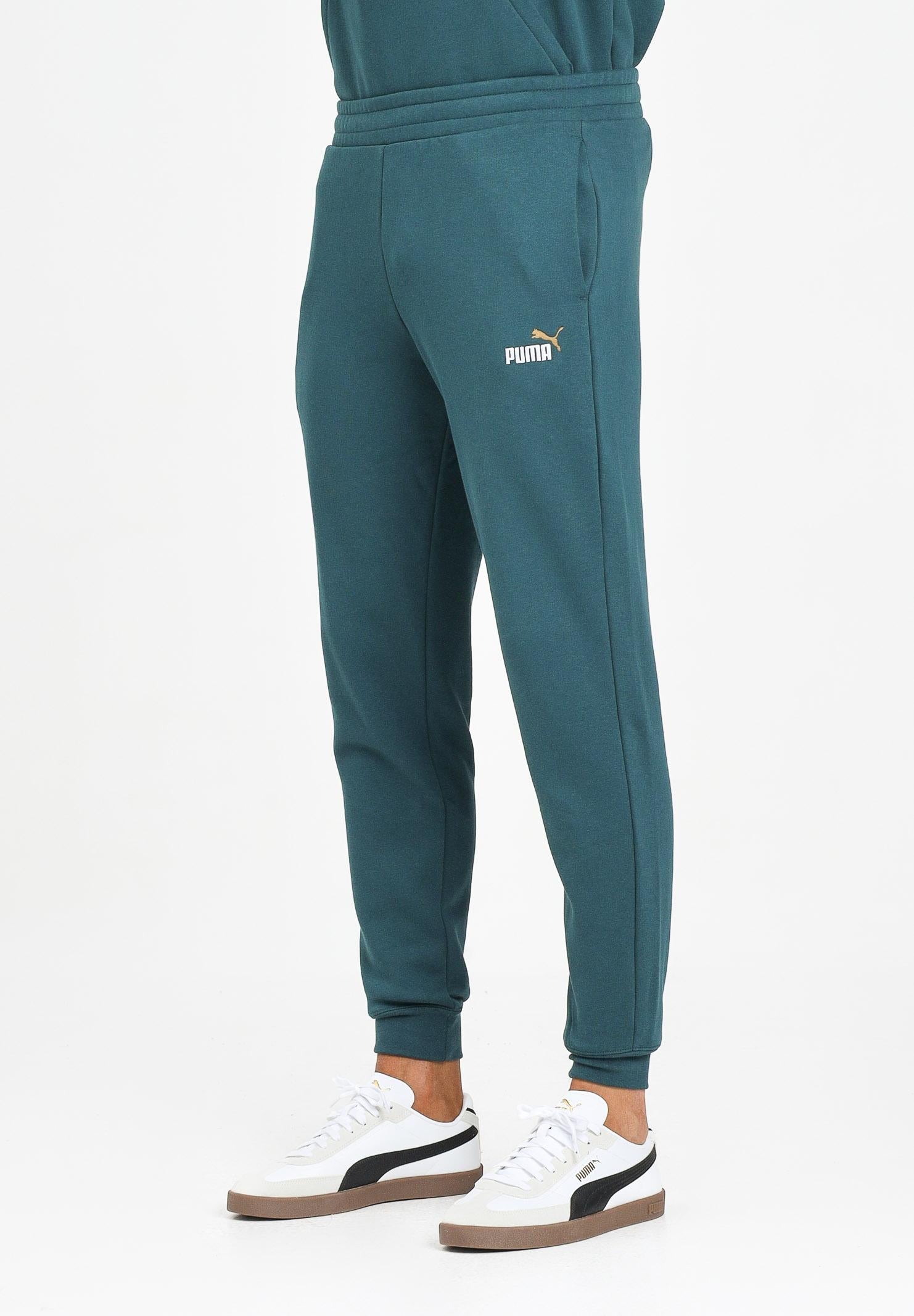 PUMA Pantalone sportivo Essentials con logo N. 1 bicolore verde petrolio da uomo 684713 75 PUMA