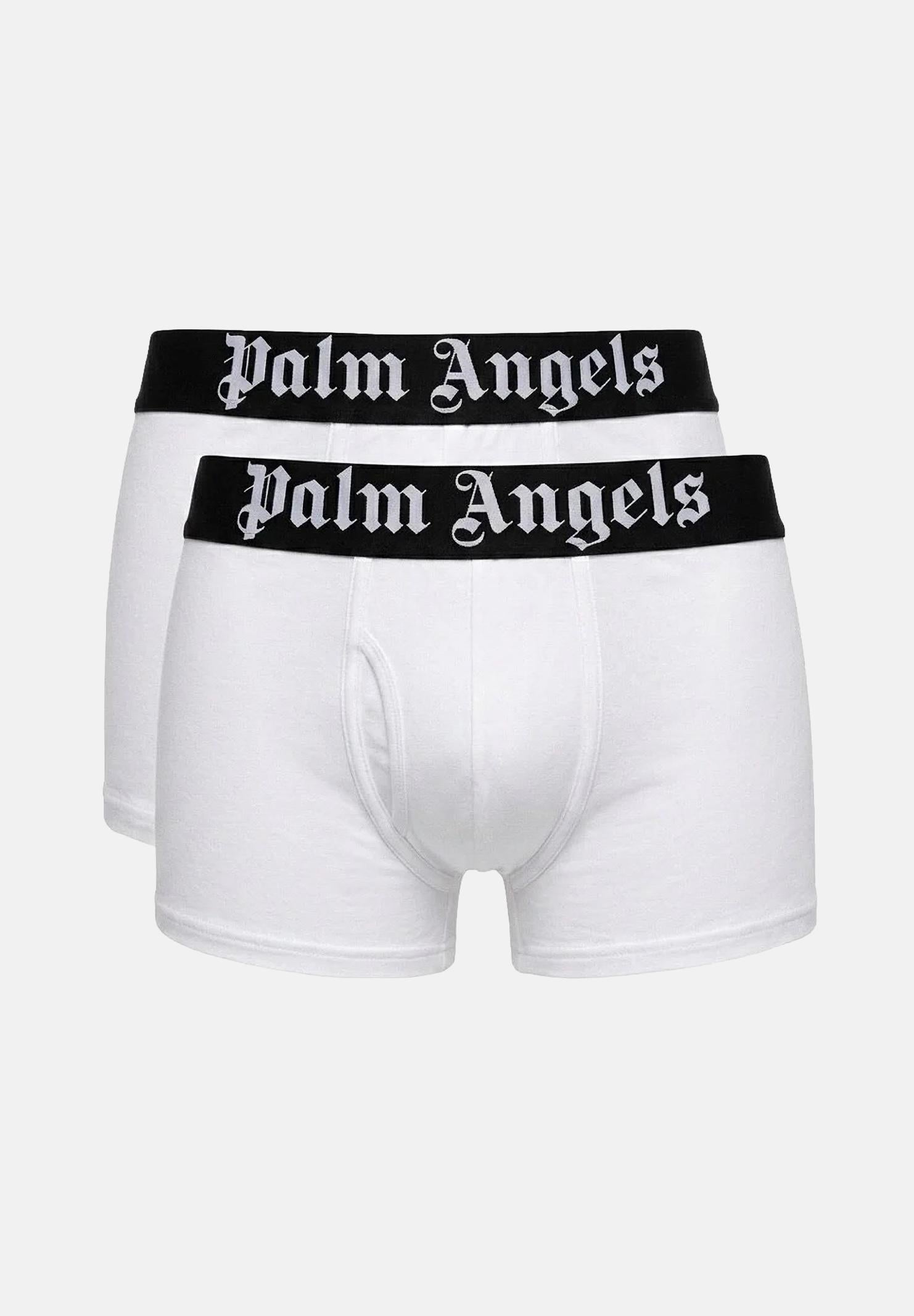 PALM ANGELS Boxer (2 paia) bianchi da uomo con elastico logato PLA1UMBTR11BI WH PALM ANGELS