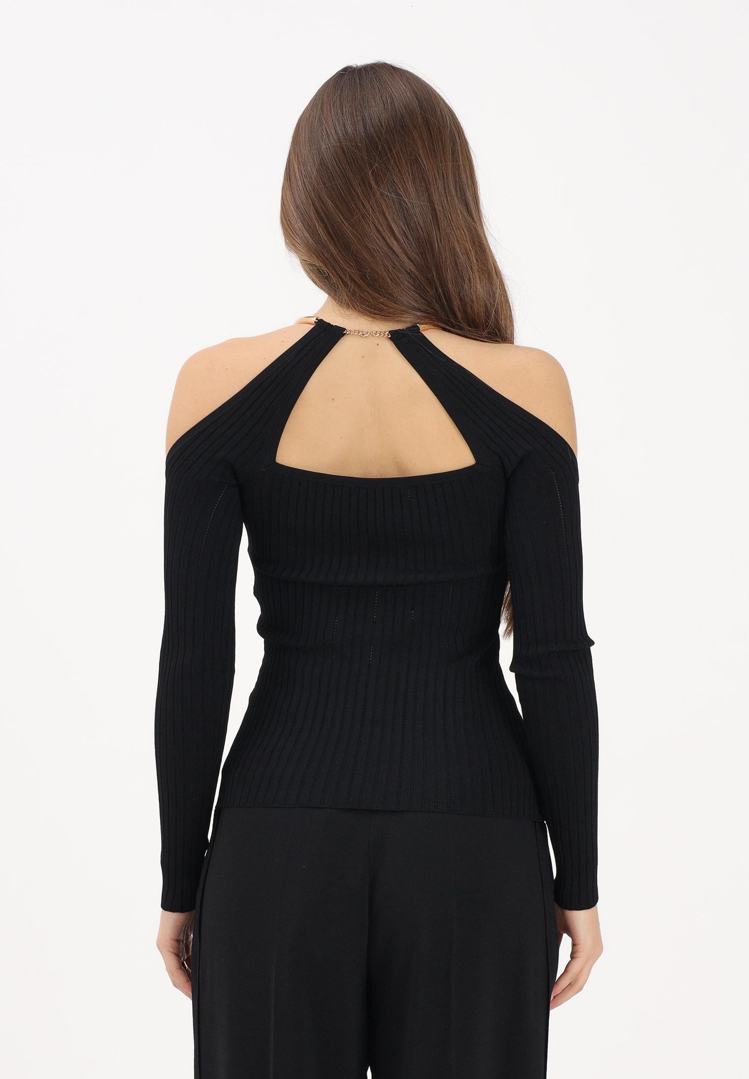 ELISABETTA FRANCHI Maglioncino nero da donna con dettaglio gioiello MK89S61E2 110 ELISABETTA FRANCHI