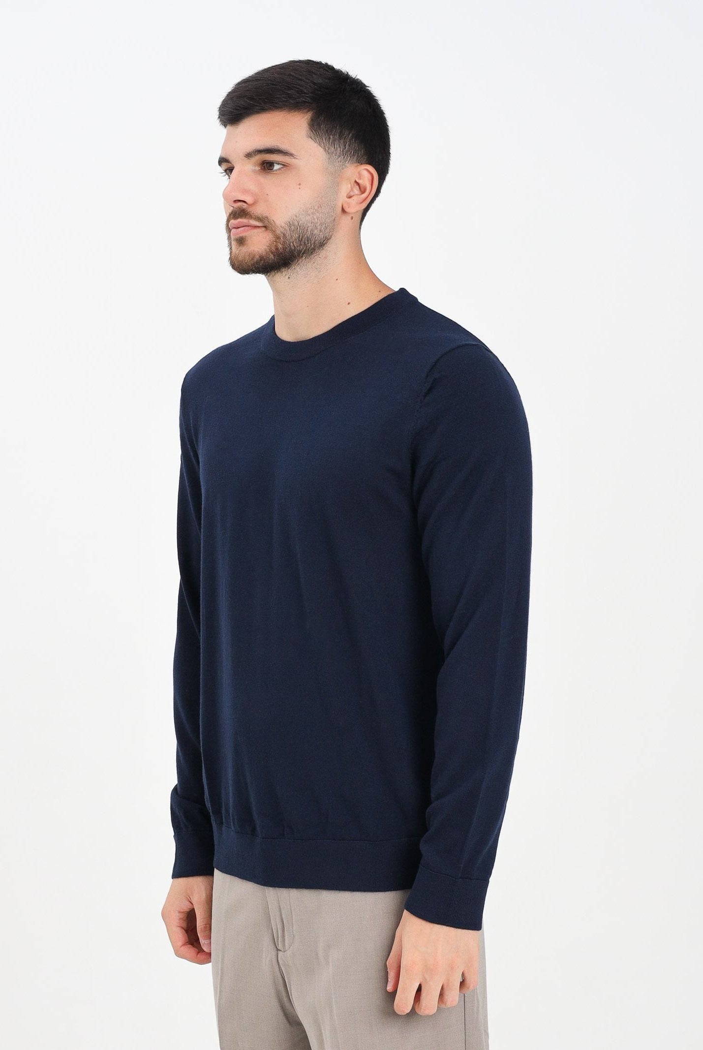 SELECTED HOMME Maglioncino girocollo blu da uomo 16094647 NavyBlazer SELECTED HOMME