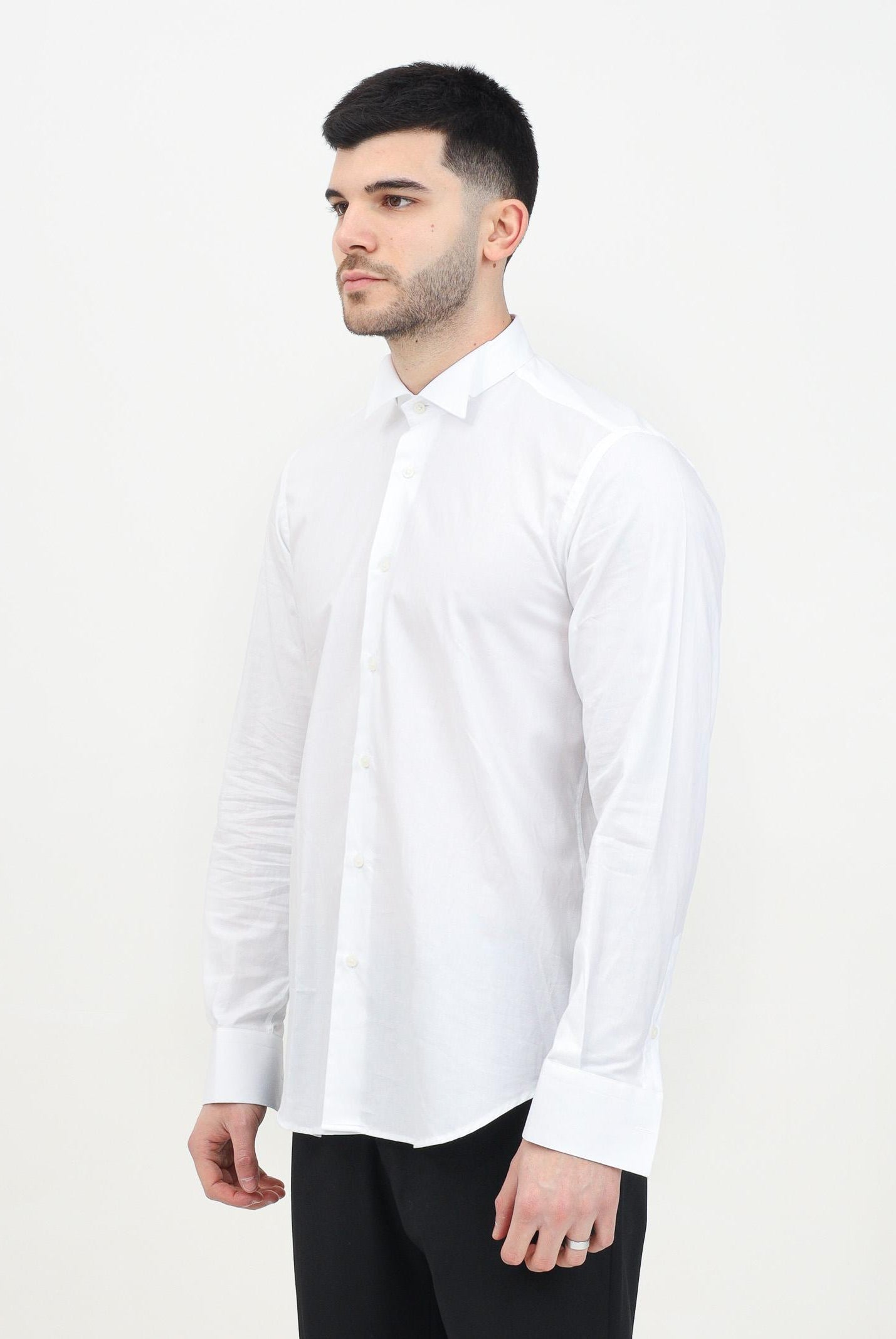 I'M BRIAN Camicia manica lunga bianca da uomo adatta per gemelli CA2939 BIANCO I'M BRIAN