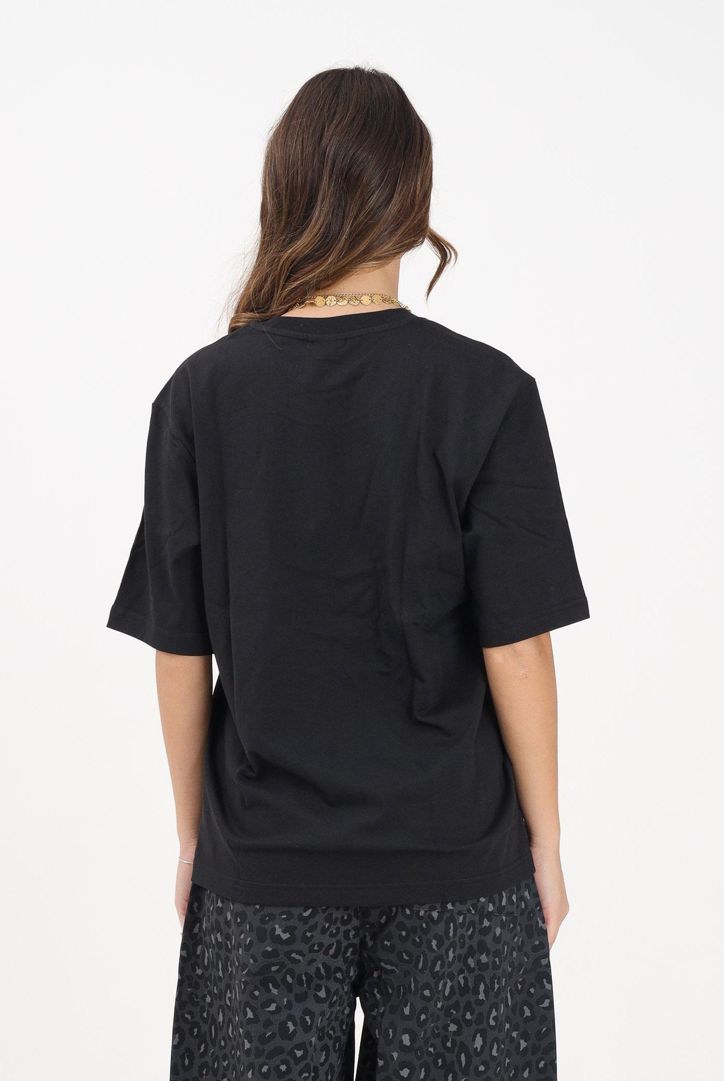 ADIDAS ORIGINALS T-shirt a manica corta Leo Oversize nera da donna JV7569 ADIDAS ORIGINALS