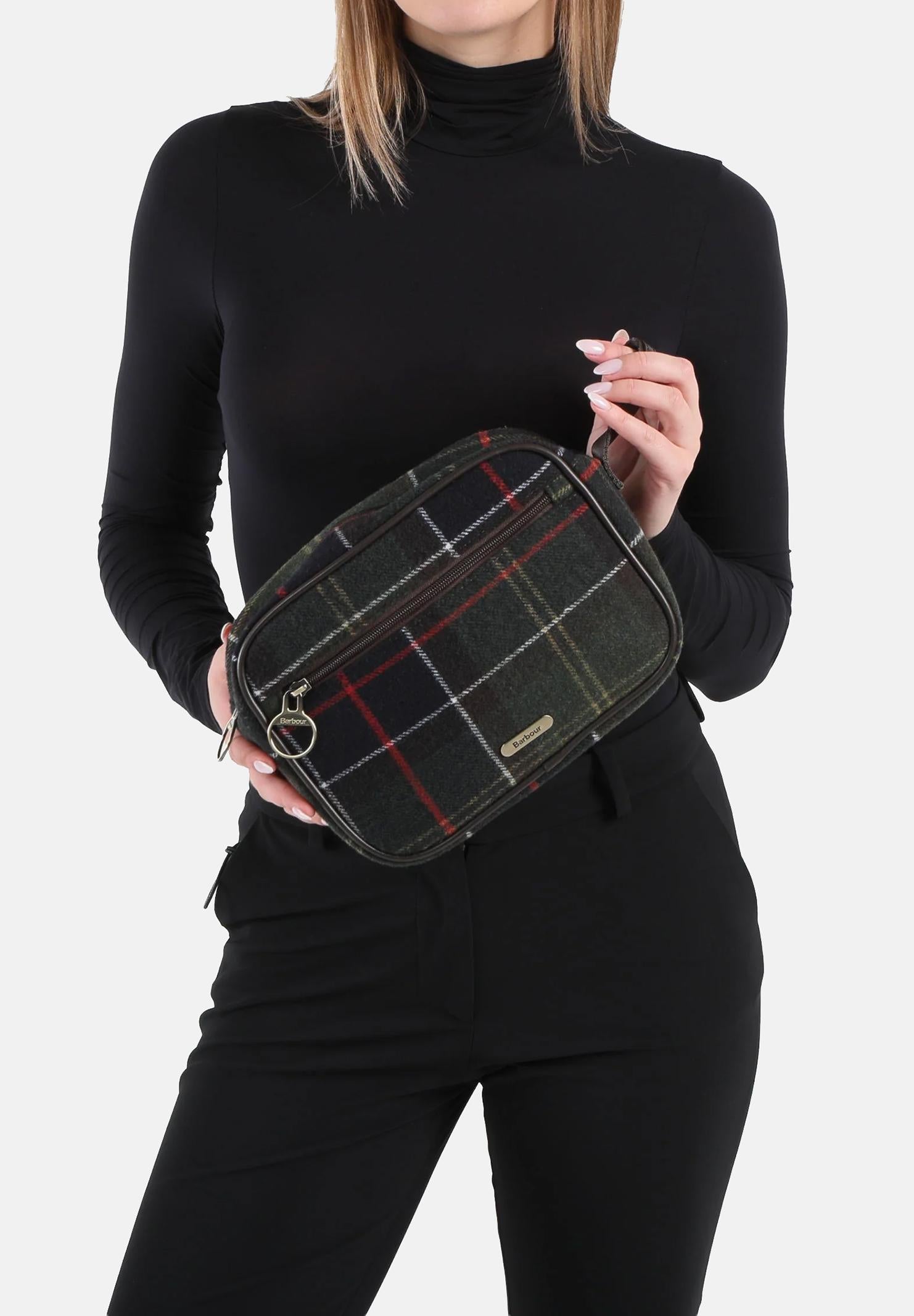 BARBOUR Pochette Allowhay in tartan verde per uomo e donna 252MLAC0331 OL91 BARBOUR