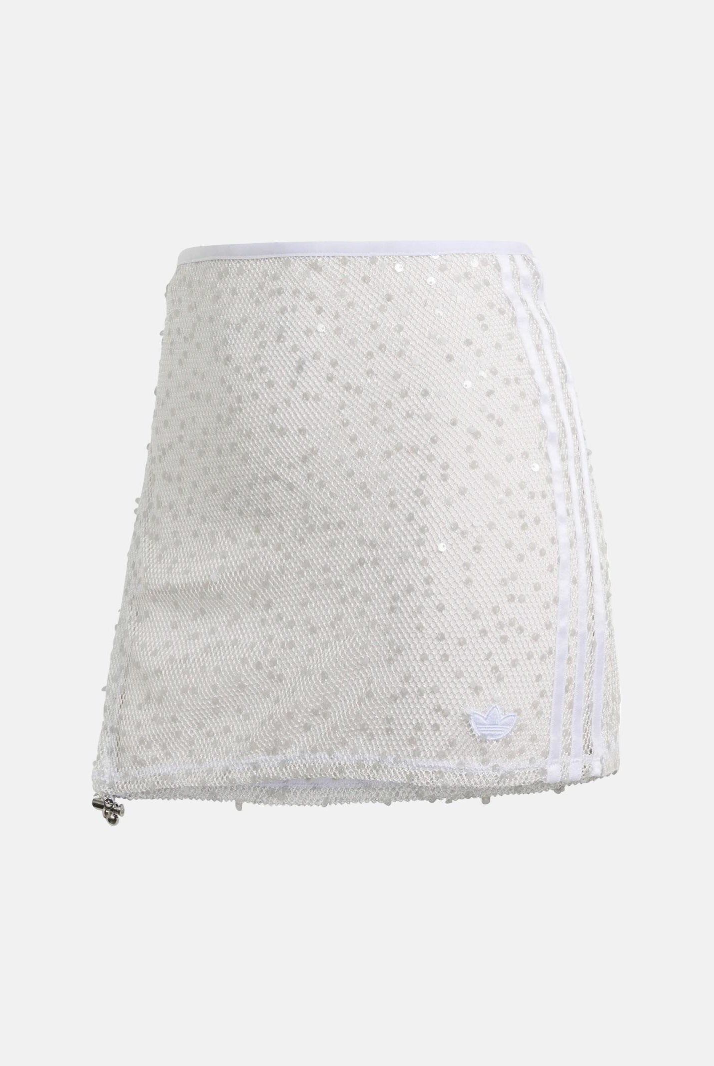 ADIDAS ORIGINALS Gonna corta motivo traforato con paillettes bianca da donna. HZ1007 . ADIDAS ORIGINALS