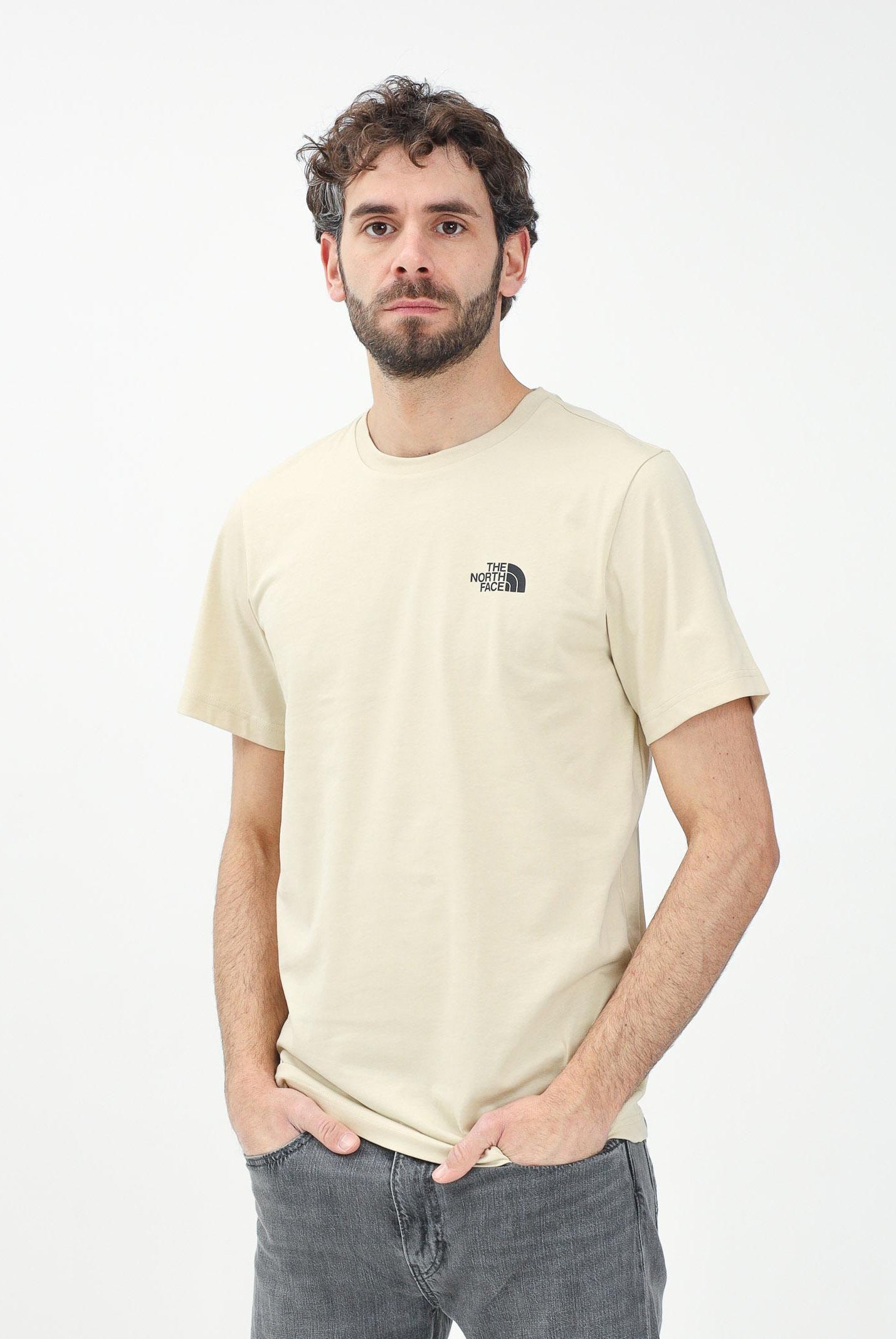 THE NORTH FACE T-shirt a manica corta Simple Dome panna da uomo NF0A87NG3X41 . THE NORTH FACE