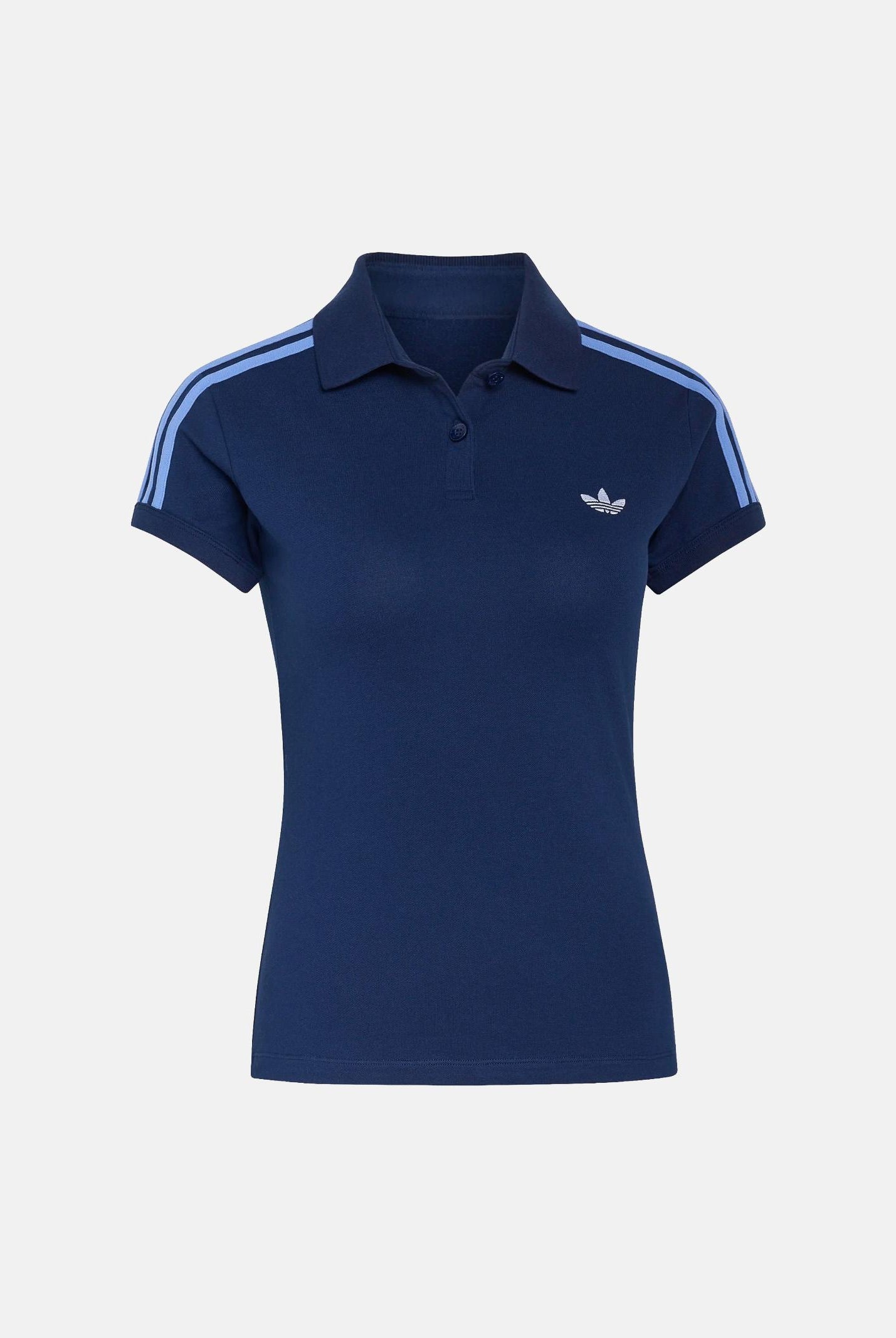 ADIDAS ORIGINALS Polo a manica corta 3 STRIPES blu da donna KS4762 . ADIDAS ORIGINALS