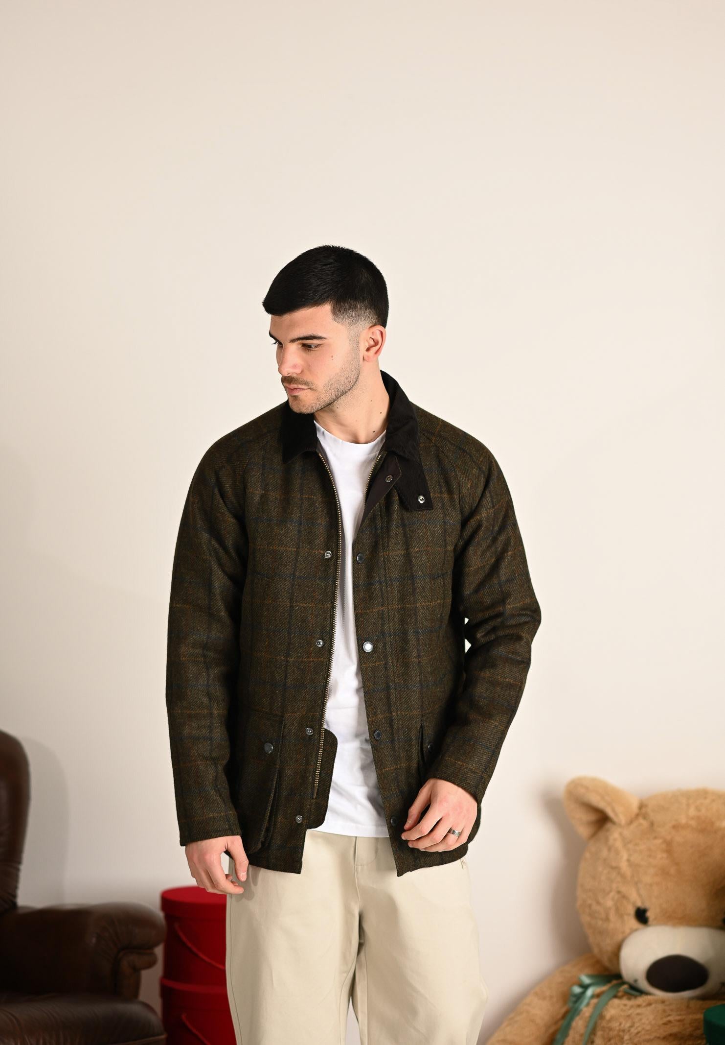 BARBOUR Giubbotto Bedale Check marrone da uomo 252MMWO0288 OL91 BARBOUR