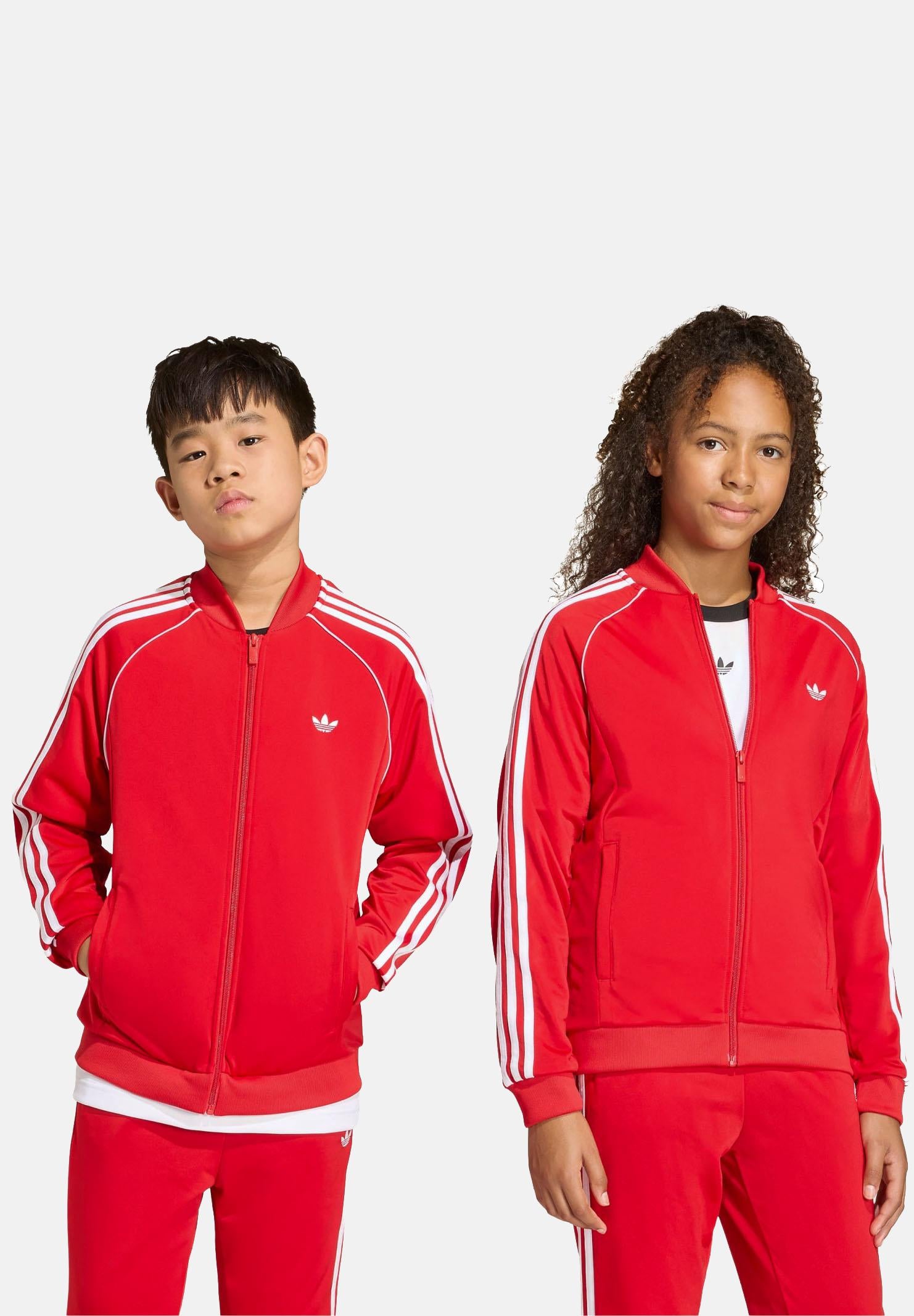 ADIDAS ORIGINALS Felpa con zip SST rossa per bambino e bambina KE2857 . ADIDAS ORIGINALS
