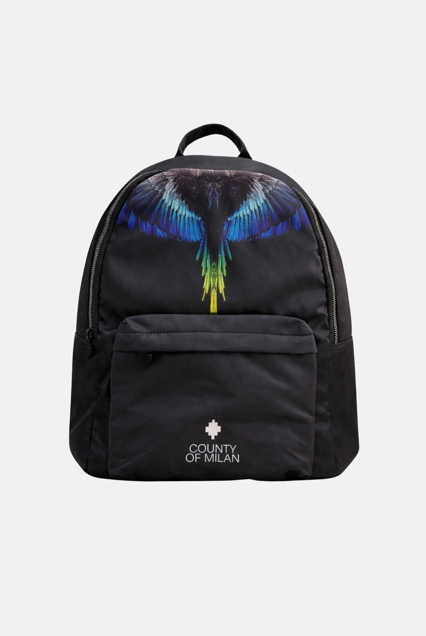 MARCELO BURLON COUNTY OF MILAN Zaino nero per uomo e donna con stampa ali e logo COMAS2603090895 . MARCELO BURLON COUNTY OF MILAN