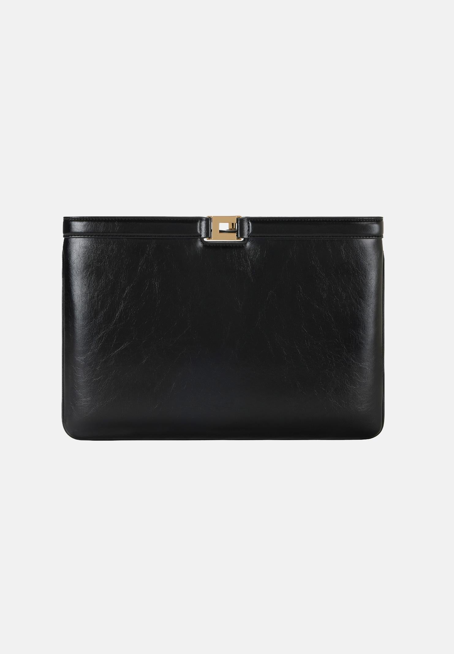 ELISABETTA FRANCHI Pochette nera da donna effetto naplak BS18A61E2 110 ELISABETTA FRANCHI