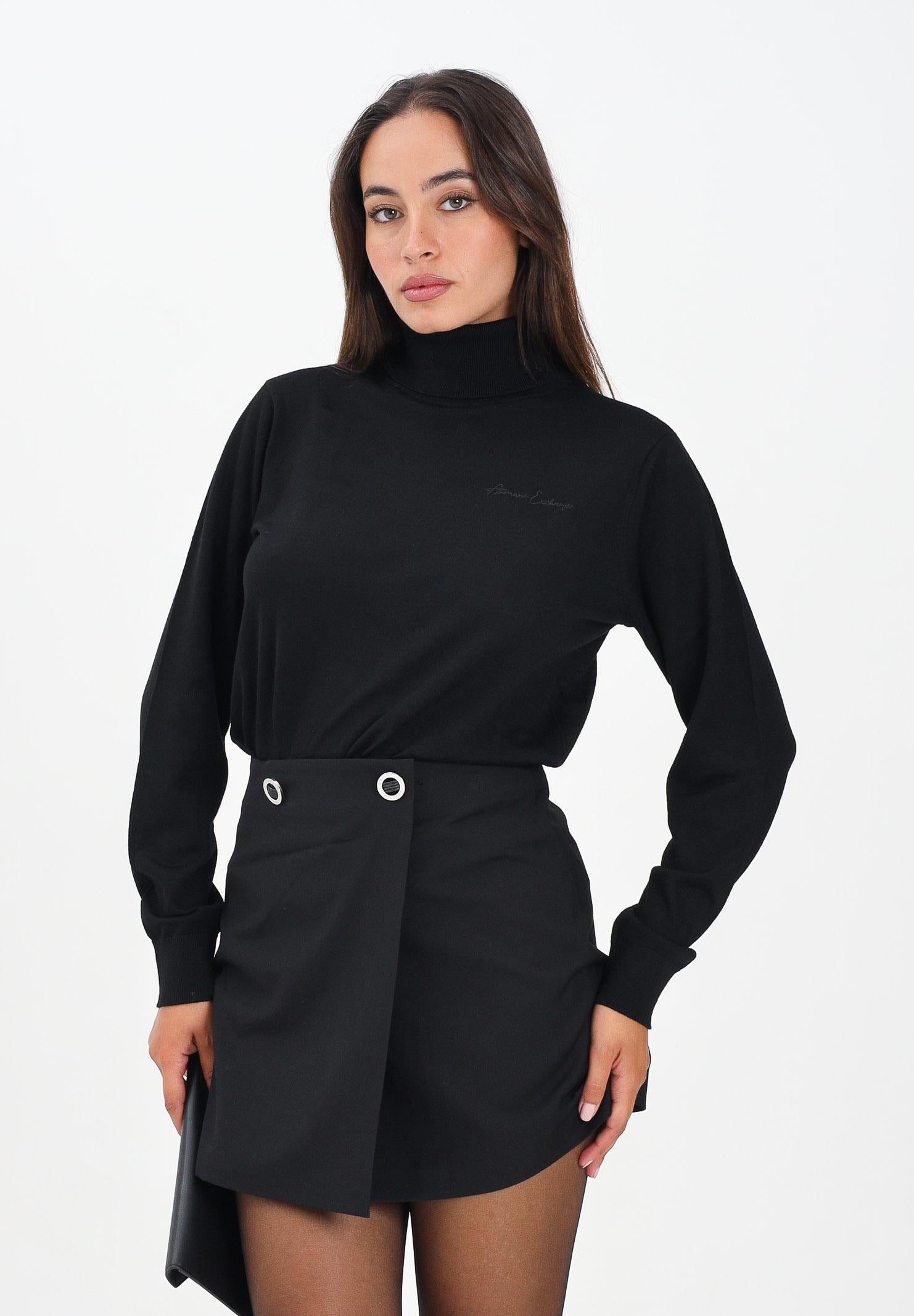 ARMANI EXCHANGE Maglioncino a collo alto nero da donna con ricamo logo XW001440AF11896 UC001 ARMANI EXCHANGE