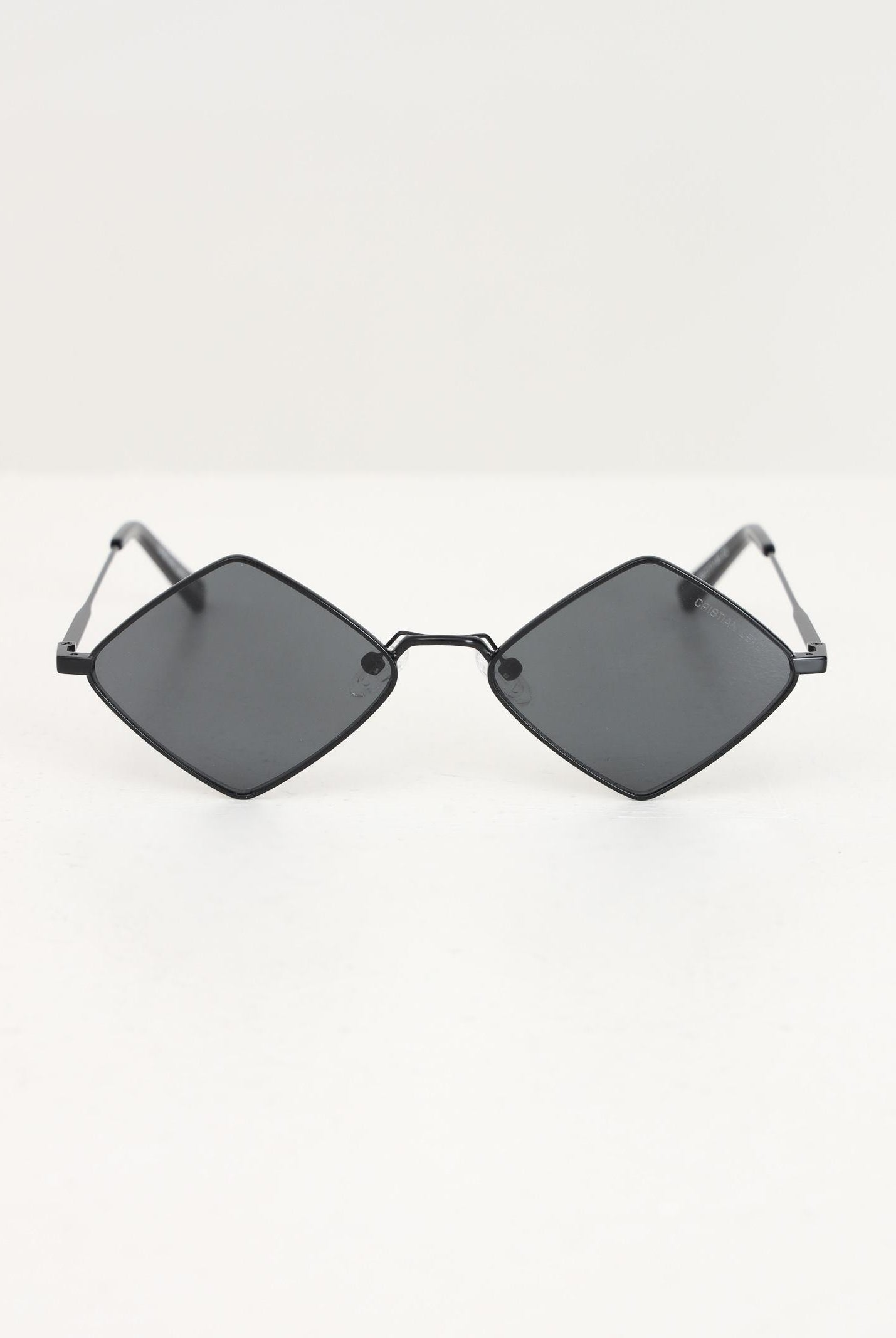 Occhiali da sole neri per uomo e donna con lenti a rombo 2148 02 CRISTIAN LEROY