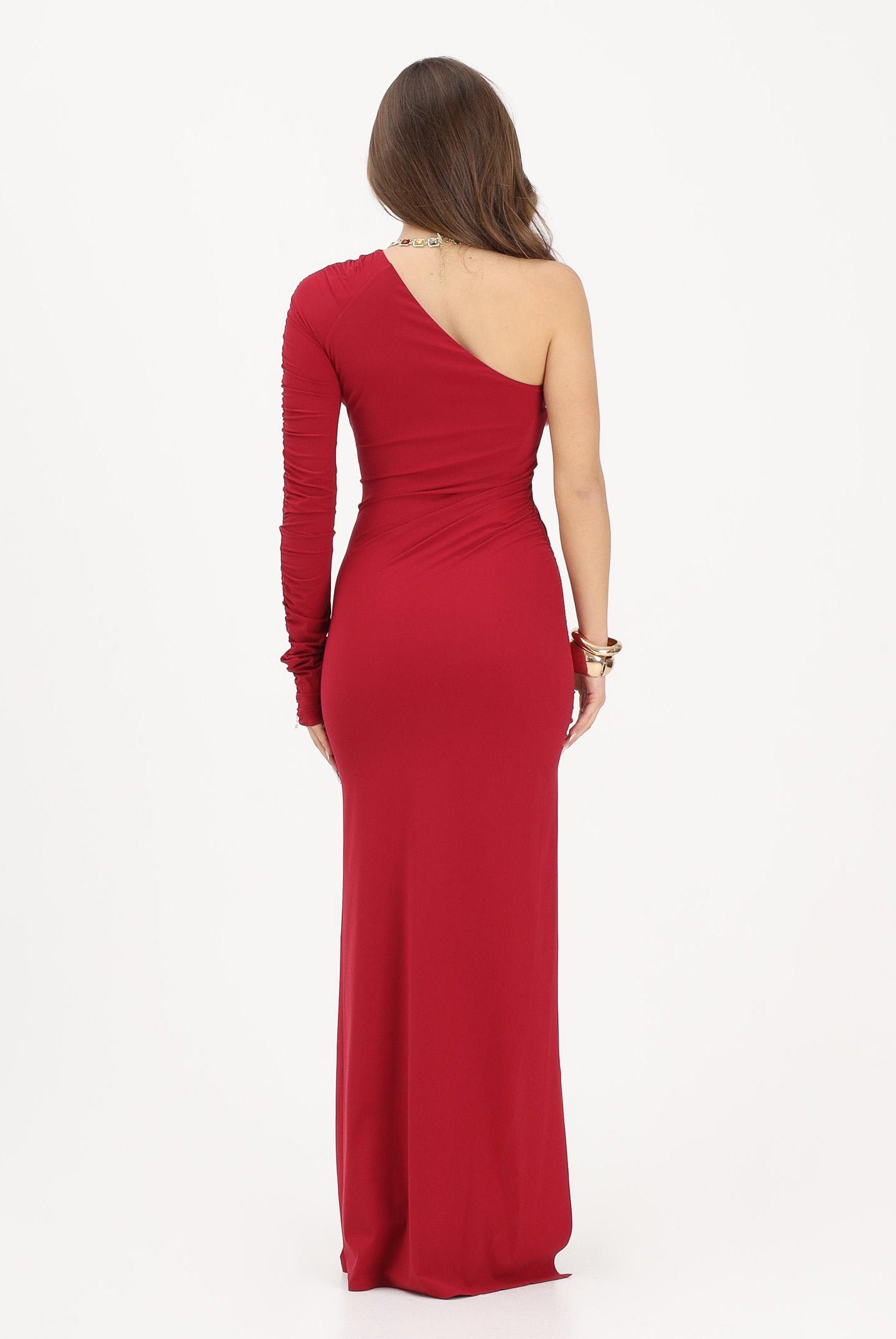 PATRIZIA PEPE Abito lungo monospalla rosso da donna 2A3012JZ26 R894 PATRIZIA PEPE