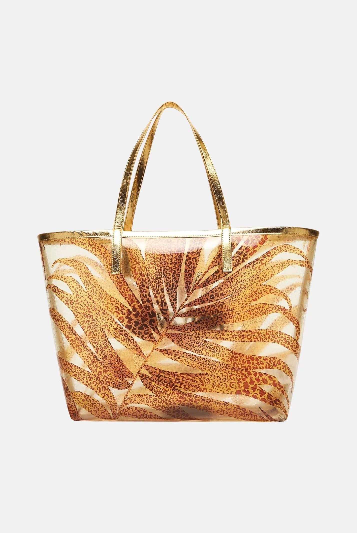 JUST CAVALLI Borsa mare oro da donna con stampa tropicale 80RA4BS2ZSE22 R79 JUST CAVALLI