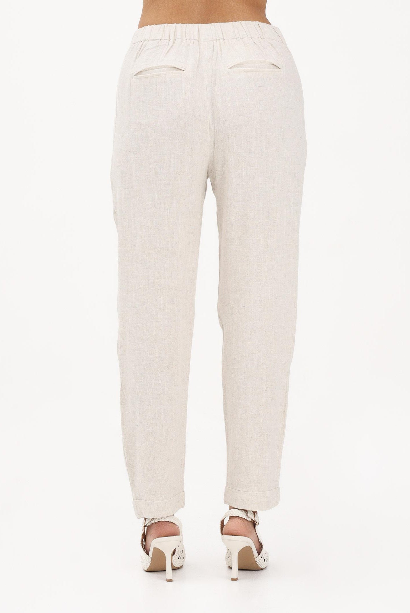 ONLY Pantalone panna da donna con cintura coordinata 15367751 MO ONLY