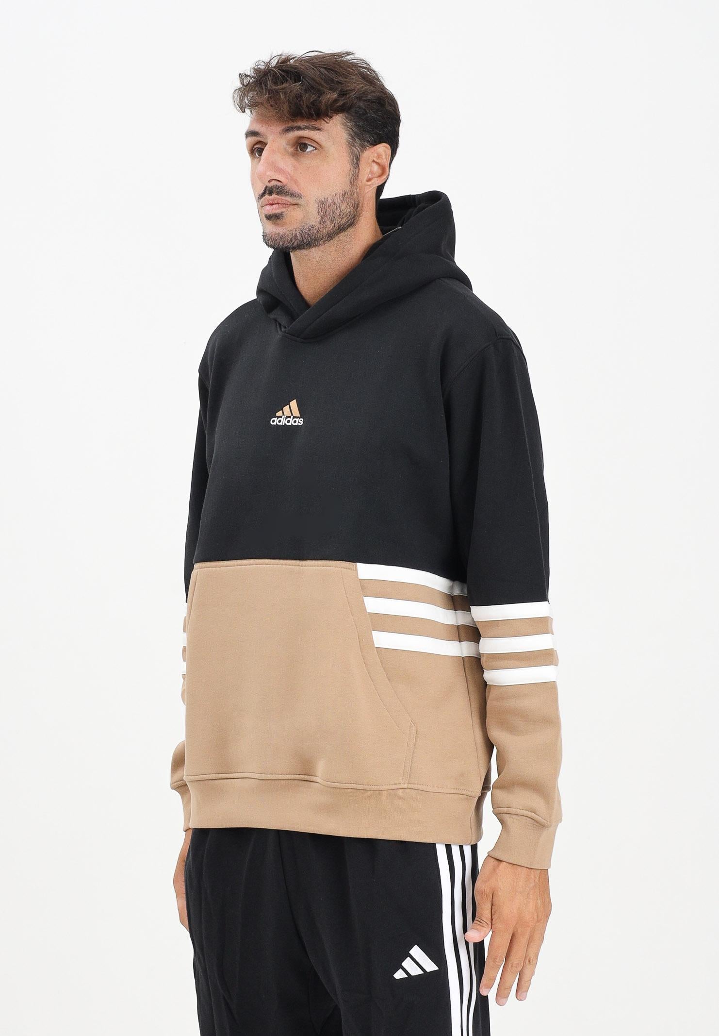 ADIDAS PERFORMANCE Felpa con cappuccio Archive nera e beige da uomo JY2797 ADIDAS ORIGINALS