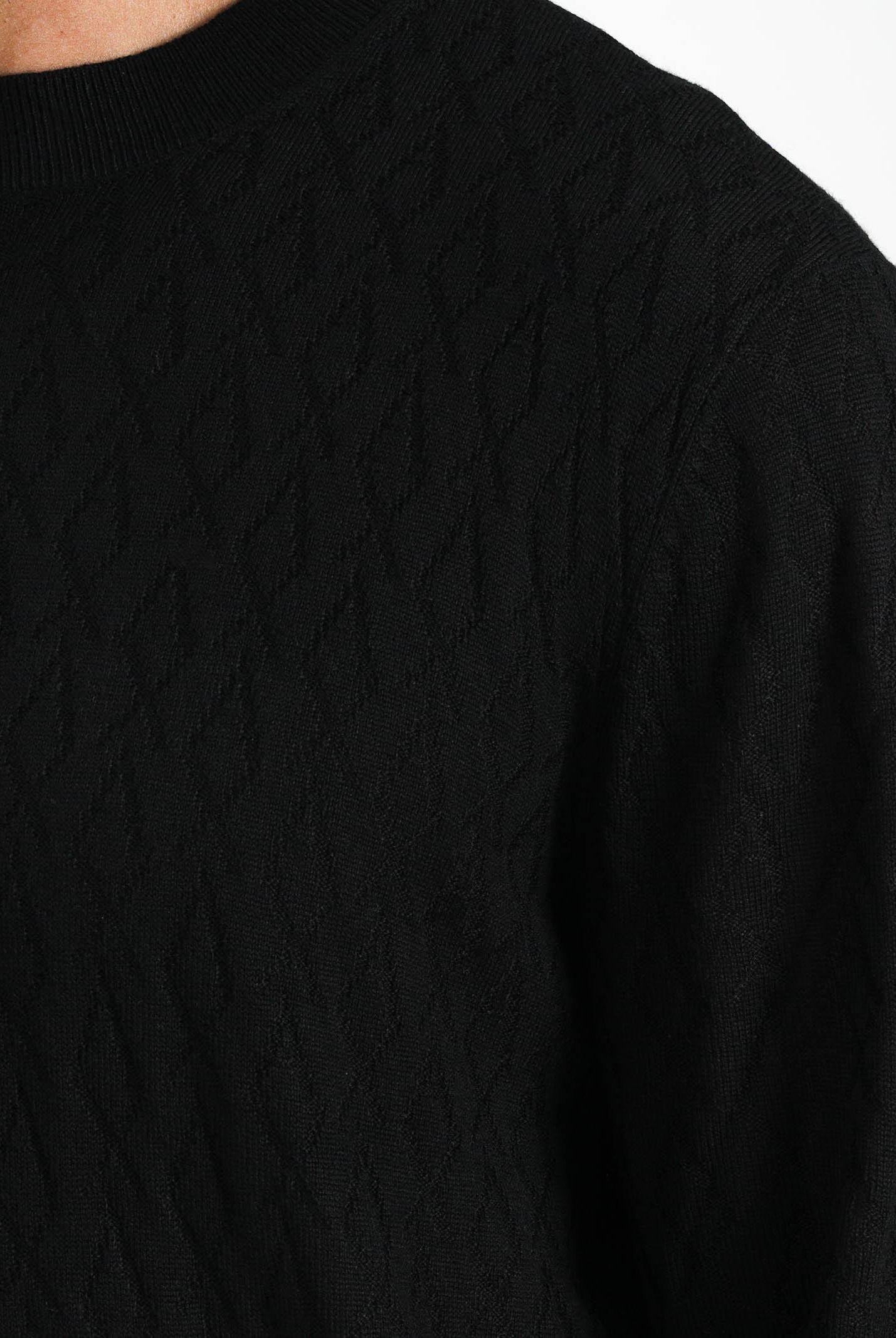 ARMANI EXCHANGE Maglioncino girocollo nero da uomo con motivo monogram XM000878AF11982 UC001 ARMANI EXCHANGE