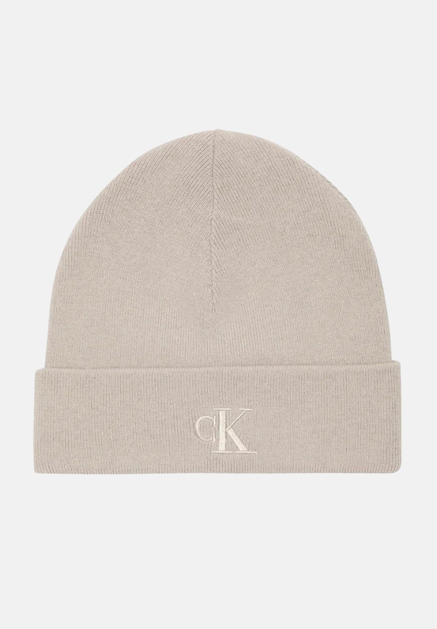 CALVIN KLEIN Berretto beige per uomo e donna con logo LV04D8020G RMU CALVIN KLEIN