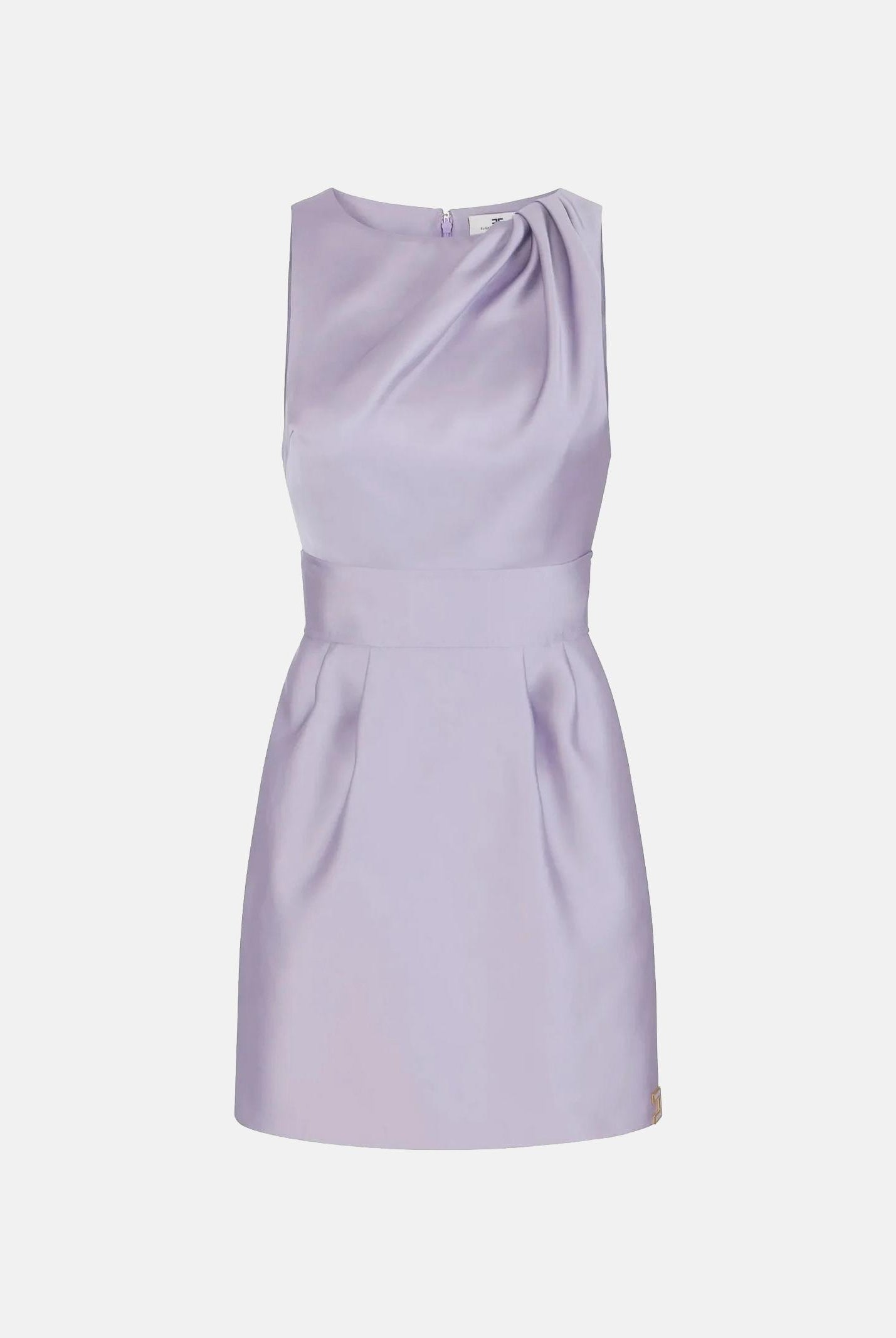 ELISABETTA FRANCHI abito corto in duchesse lilla donna. AB87561E2 EV7 ELISABETTA FRANCHI