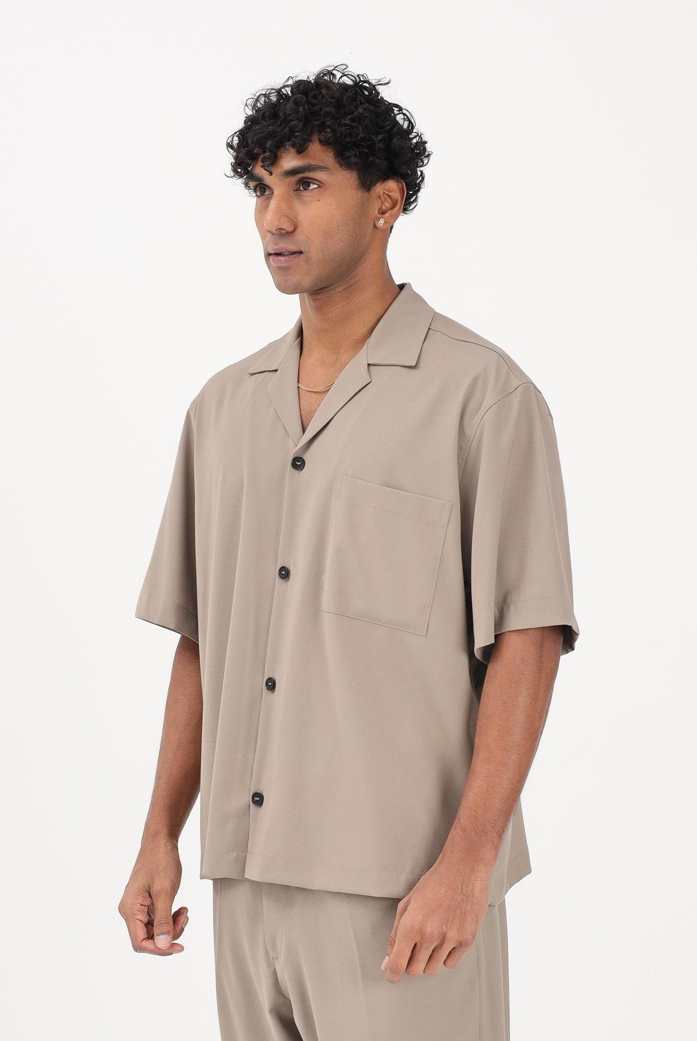 I'M BRIAN Camicia a manica corta beige da uomo CA3623 TA I'M BRIAN