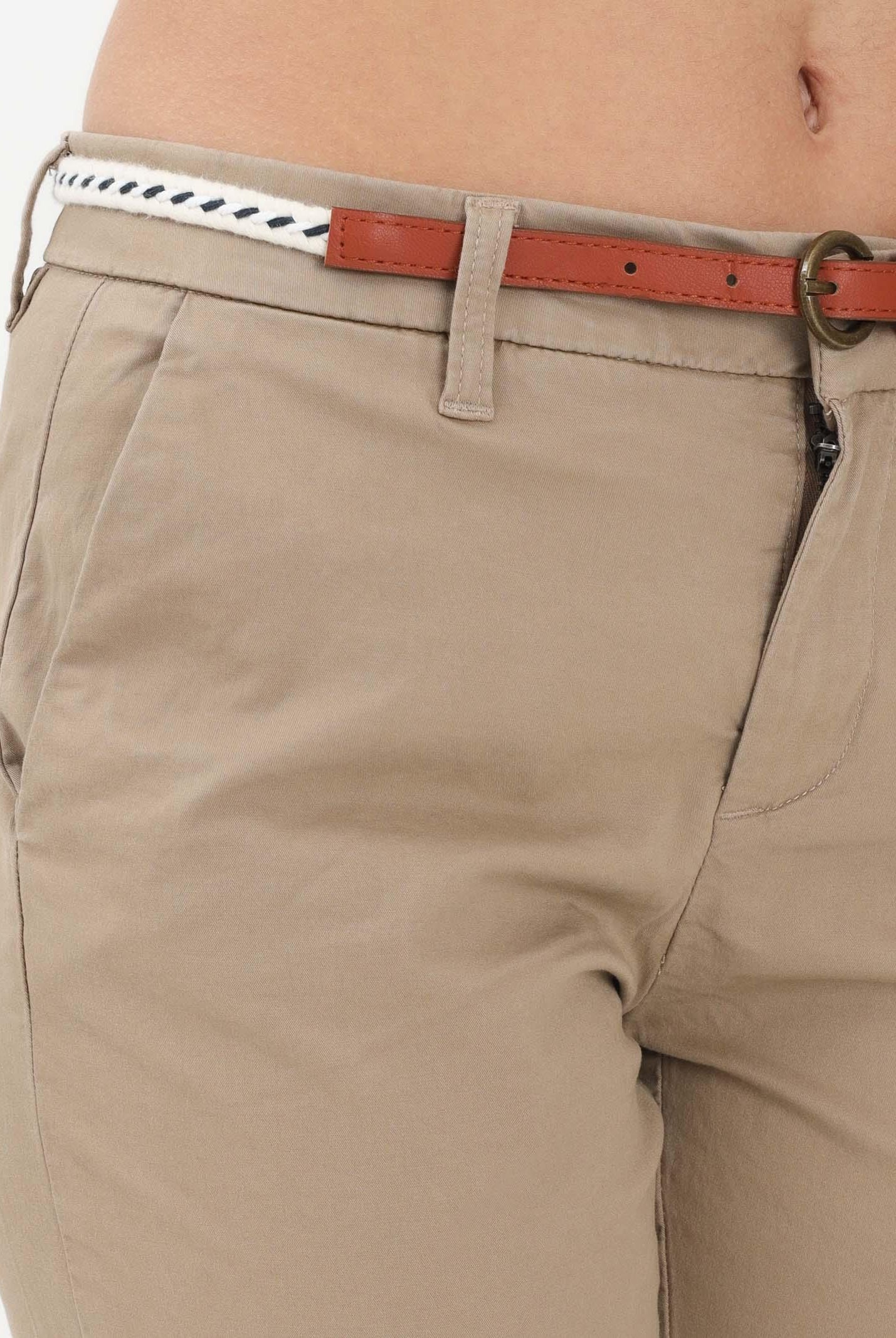 ONLY Pantalone beige da donna con cinturino 15218519 SE ONLY