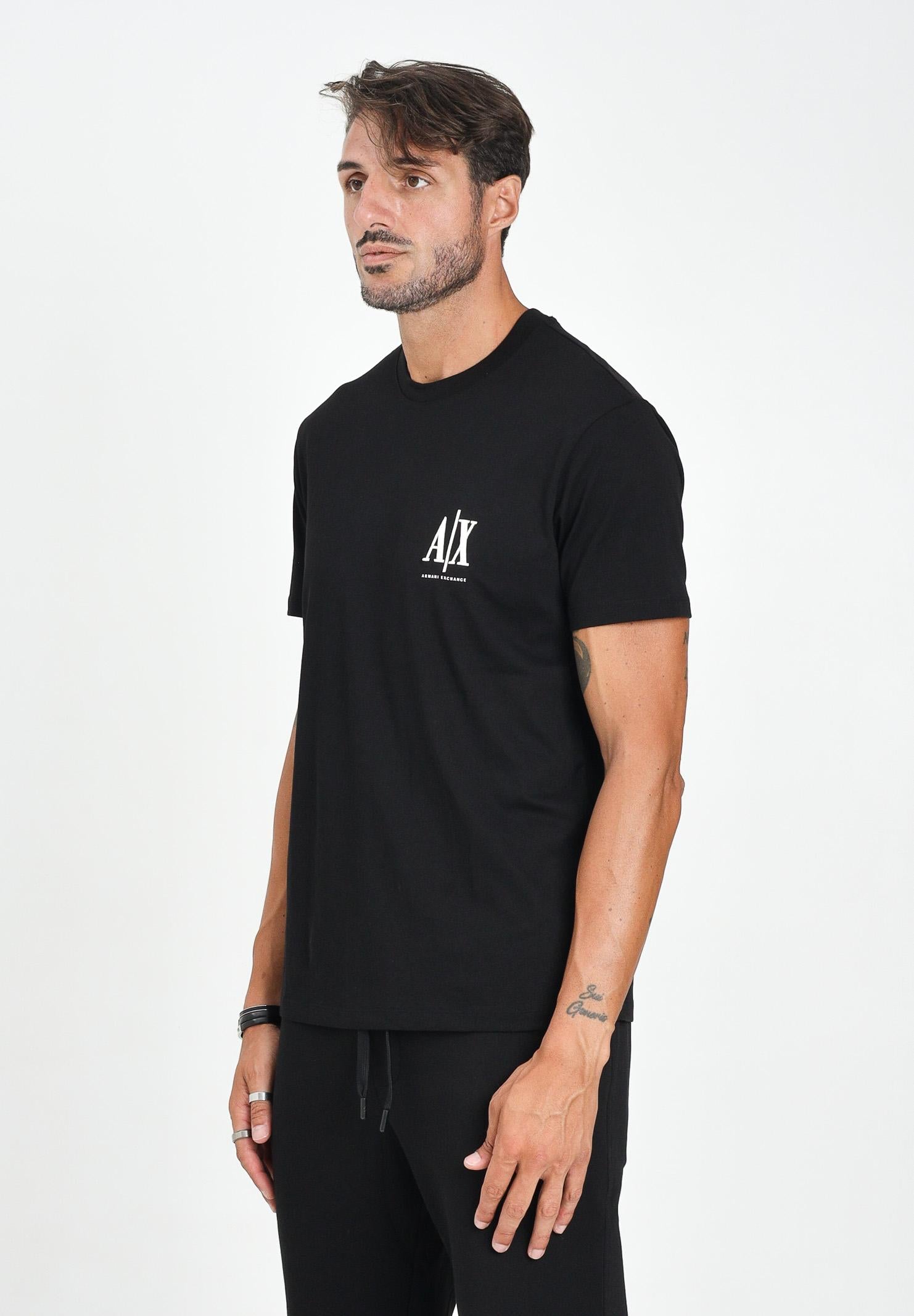 ARMANI EXCHANGE T-shirt a manica corta nera da uomo con ricamo XM000365AF12308 UC001 ARMANI EXCHANGE