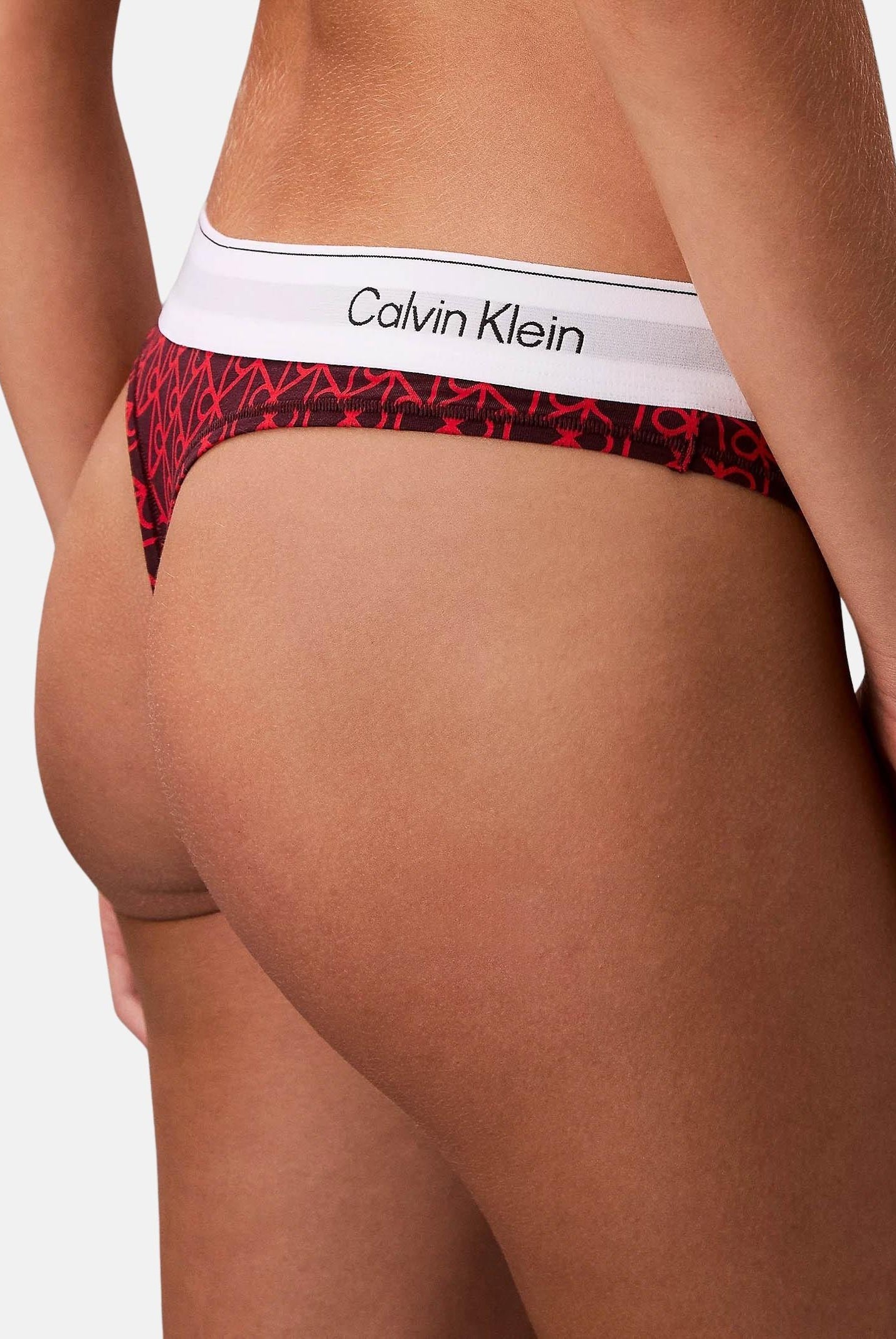 CALVIN KLEIN Perizoma rosso da donna con logo all over LV00QF8518 ZIJ CALVIN KLEIN