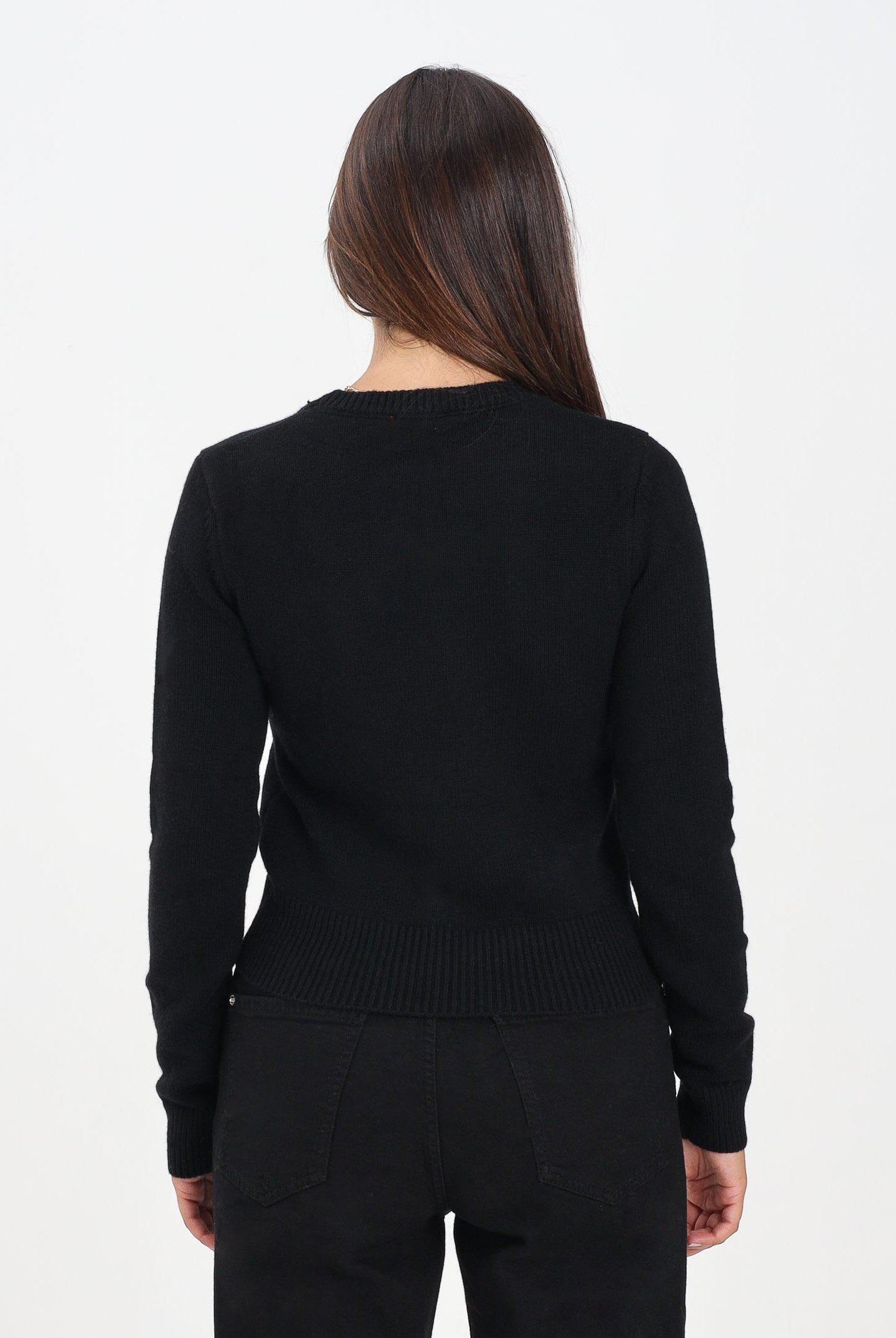 DIESEL Maglioncino girocollo nero per donna, ragazzi e bambini con logo Oval D J02435KYAYX K900 DIESEL